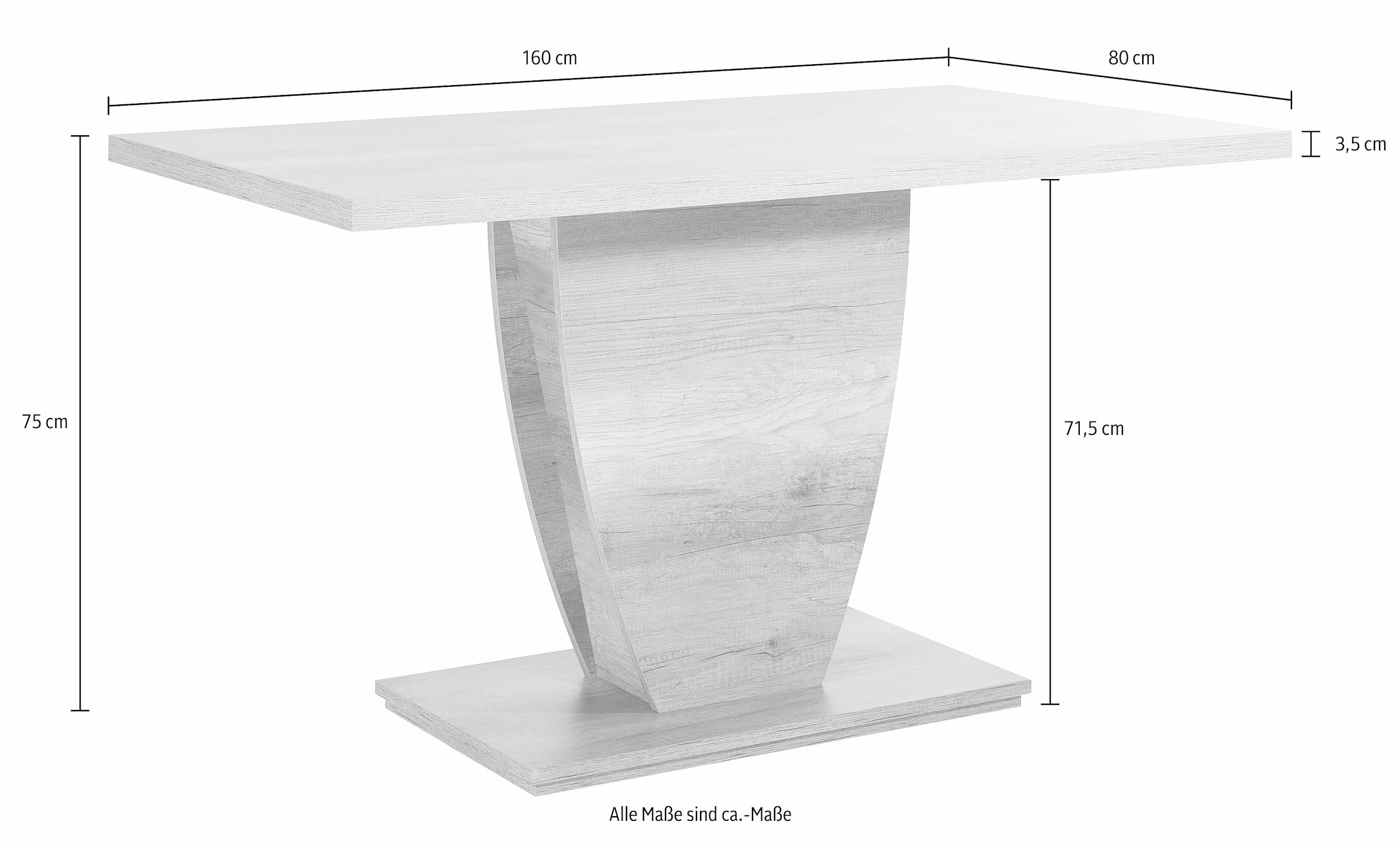 Homexperts Säulen-Esstisch, Breite 140 oder 160 cm