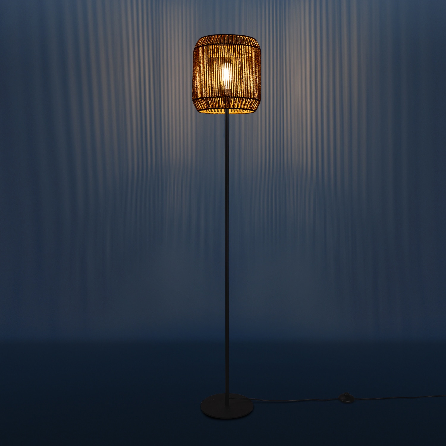 Paco Home Stehlampe »Pedro«, 1 flammig-flammig, LED Modern Wohnzimmer  Schlafzimmer Optik Boho Korb E27 | BAUR