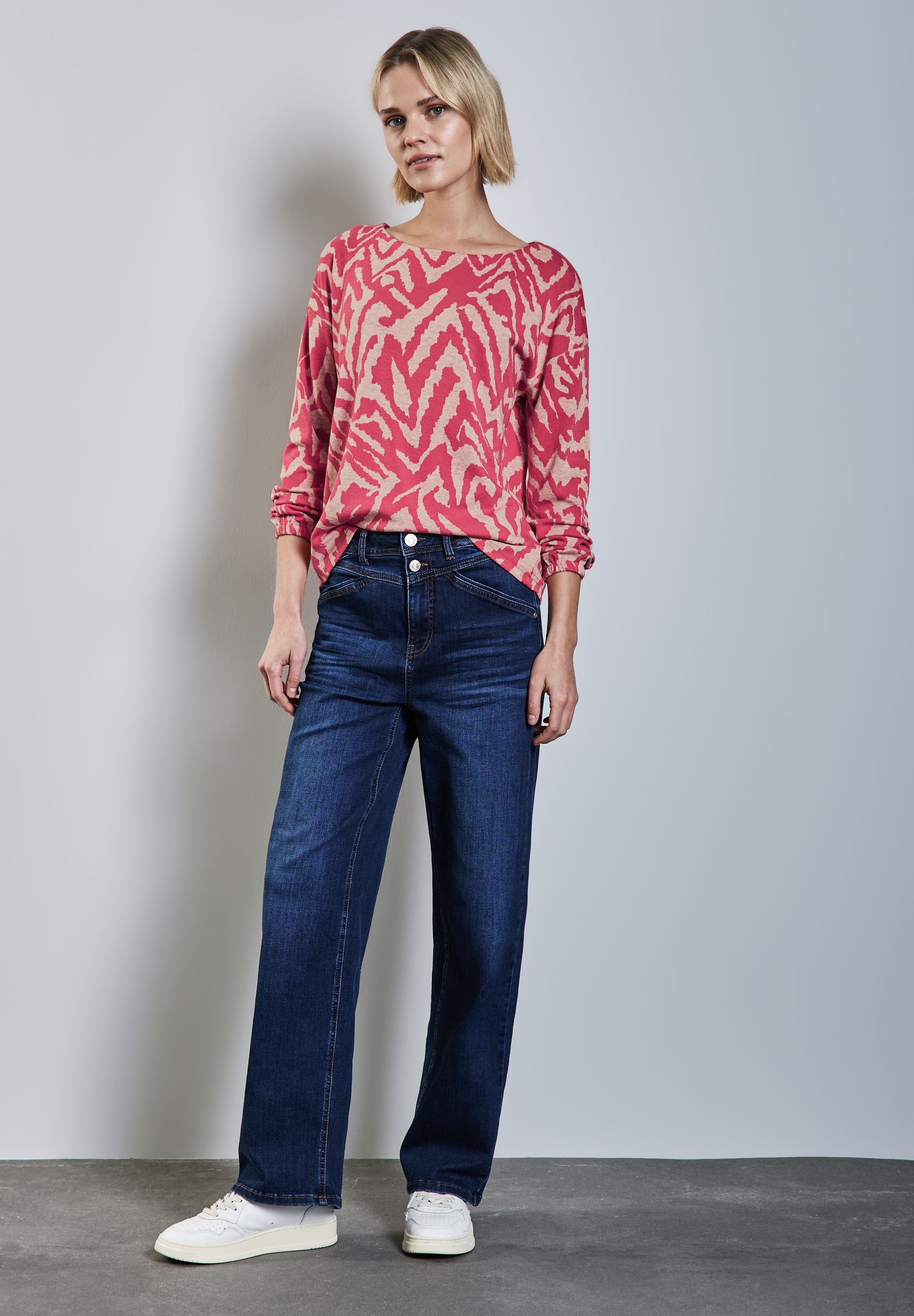 STREET ONE Langarmshirt, mit U-Boot-Ausschnitt