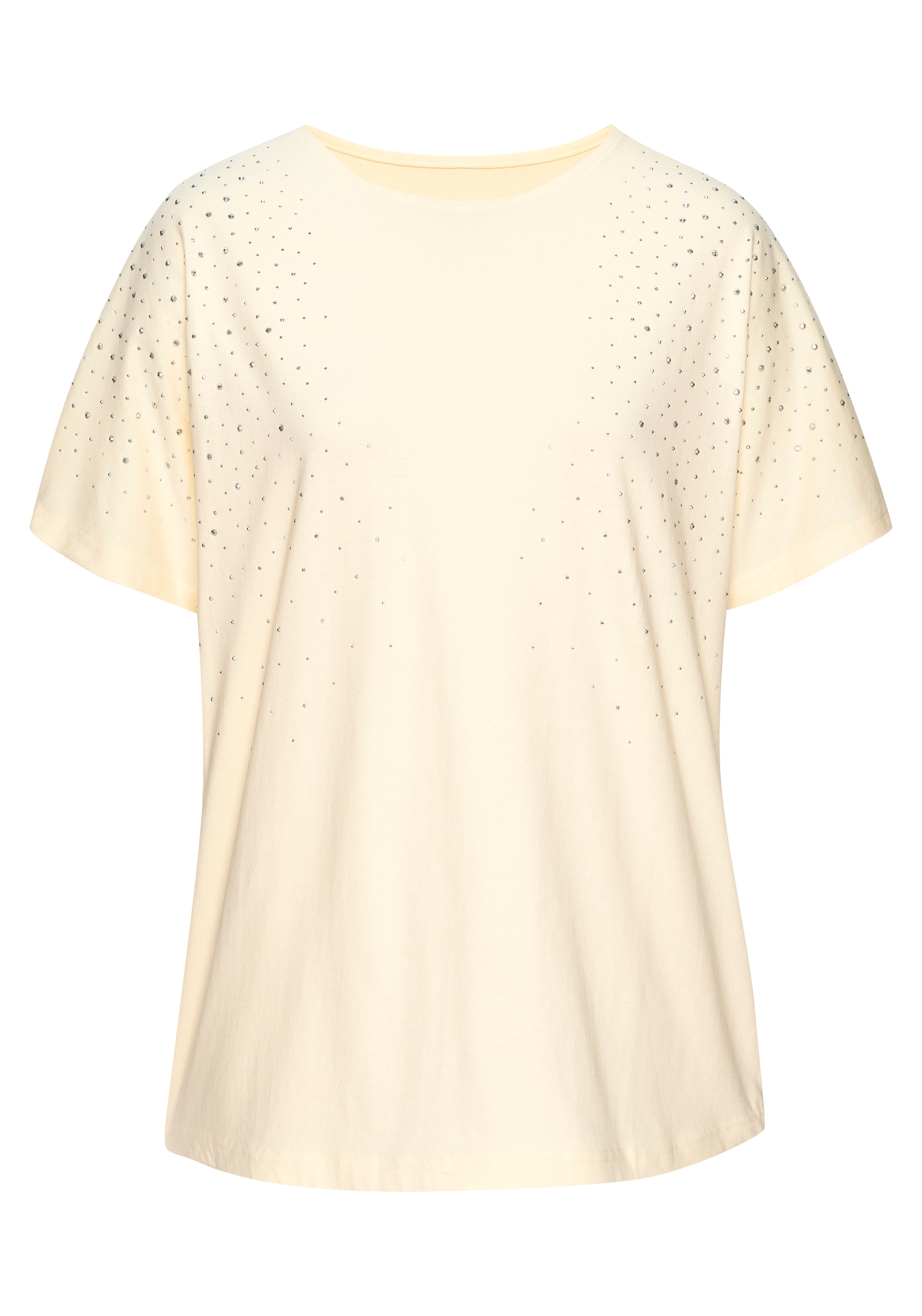 LASCANA T-Shirt »mit Strasssteinen« aus angenehmer Baumwoll-Viskose-Qualität