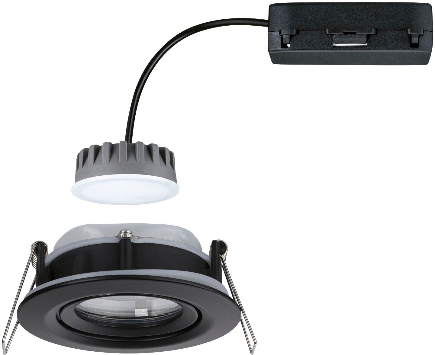 Paulmann LED Einbauleuchte »Nova Plus 1x6W 470lm 2700K Schwarz matt/Alu« Warmweiß