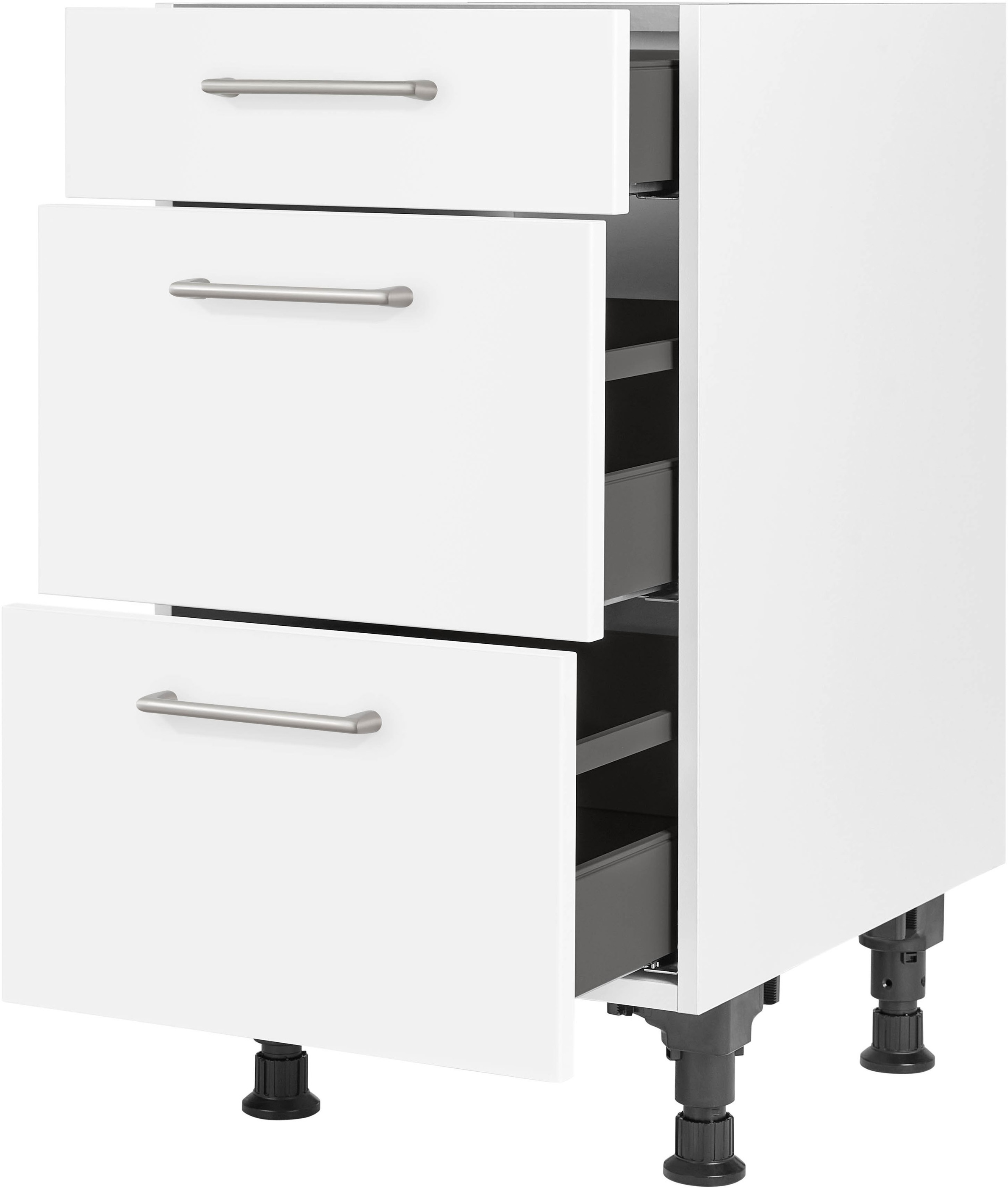 nobilia Unterschrank ""Laser", vormontiert, mit höhenverstellbaren Sockelfü günstig online kaufen