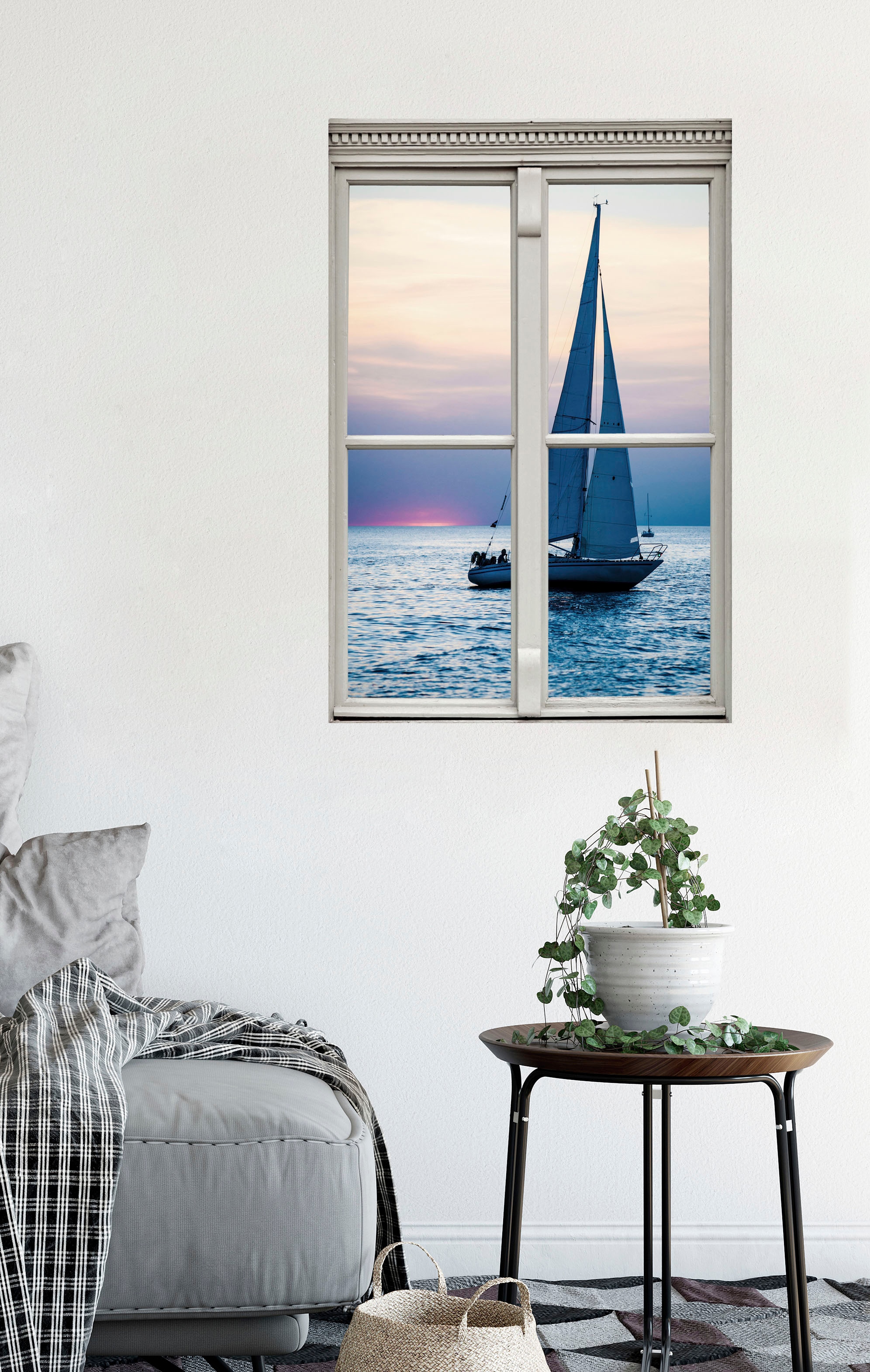 queence Wandsticker »Segelschiff«, Wandsticker, Wandbild, selbstklebend, 3D, Fenster