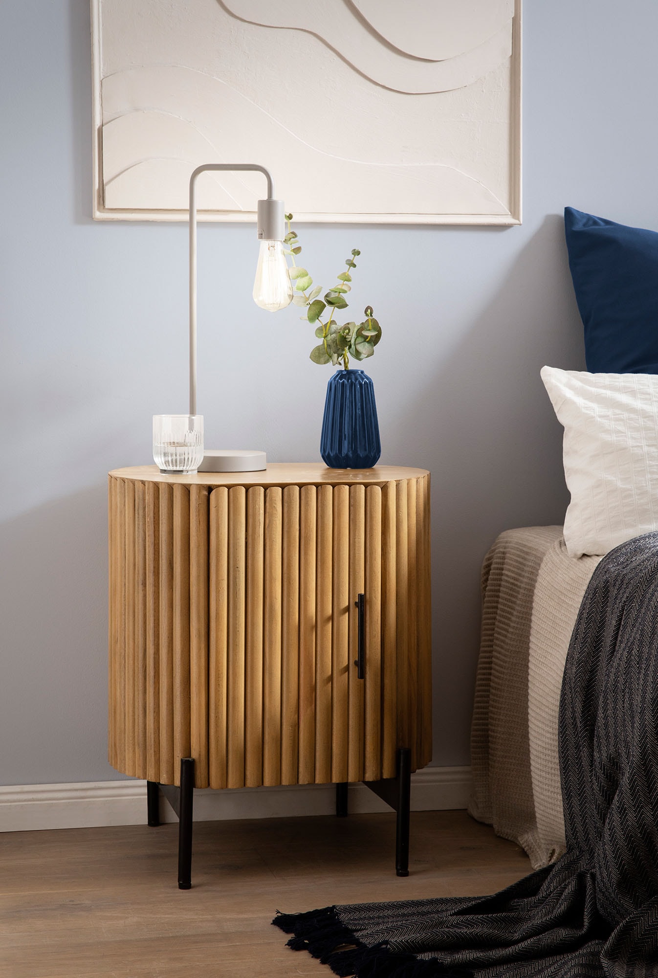 SIT Nachtkommode, (1 St.), Lamellen-Design im Retro Stil
