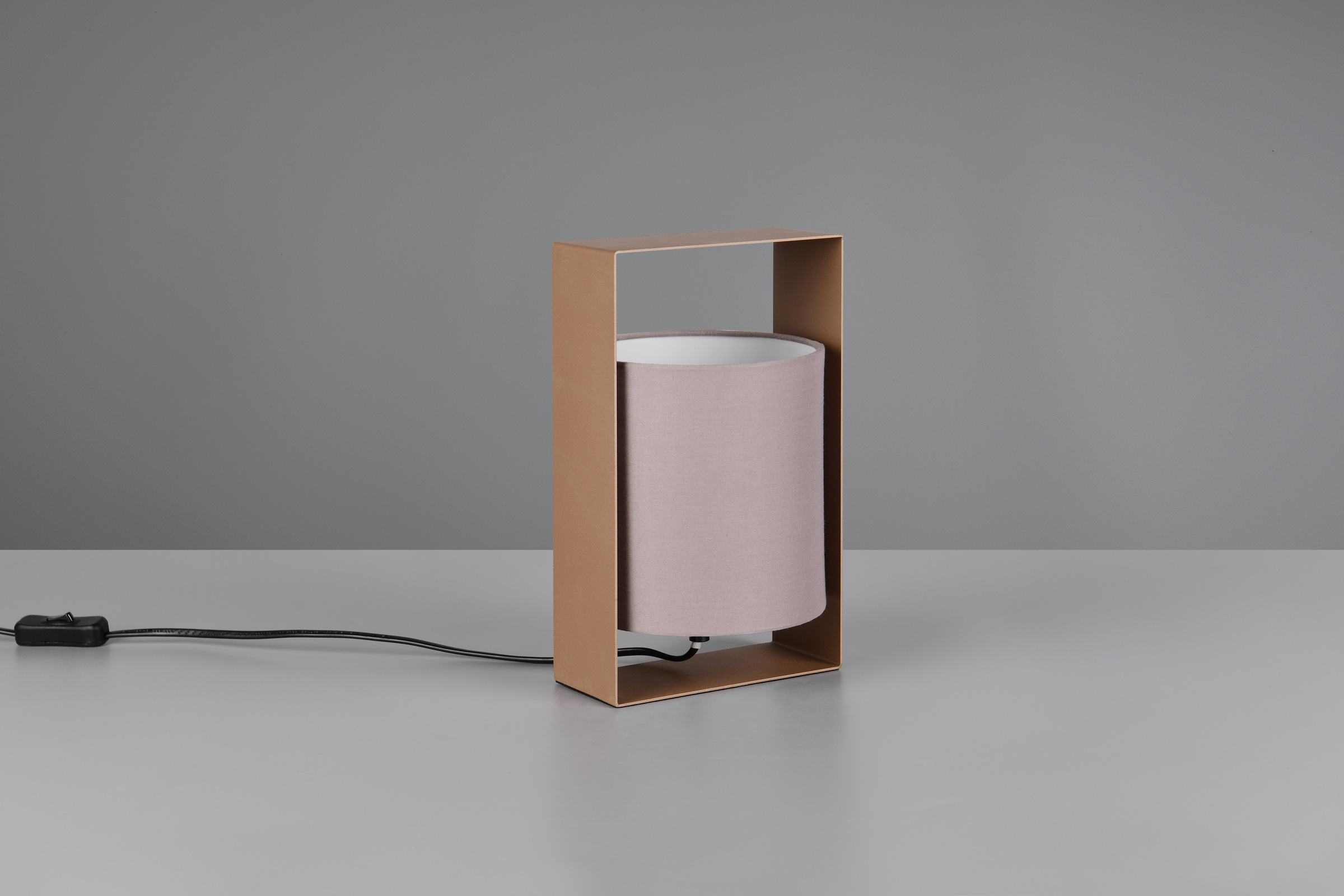 REALITY Leuchten Tischleuchte »PAIL, Tischlampe mit Schnurschalter, exkl 1x E27 max 10W, Stoffschirm«, 1 flammig, Leuchtmittel E27 | Leuchtmittel wechselbar, Design Tischleuchte Metallrahmen mit Stoffschirm, 16x27x15 cm (B/H/T)