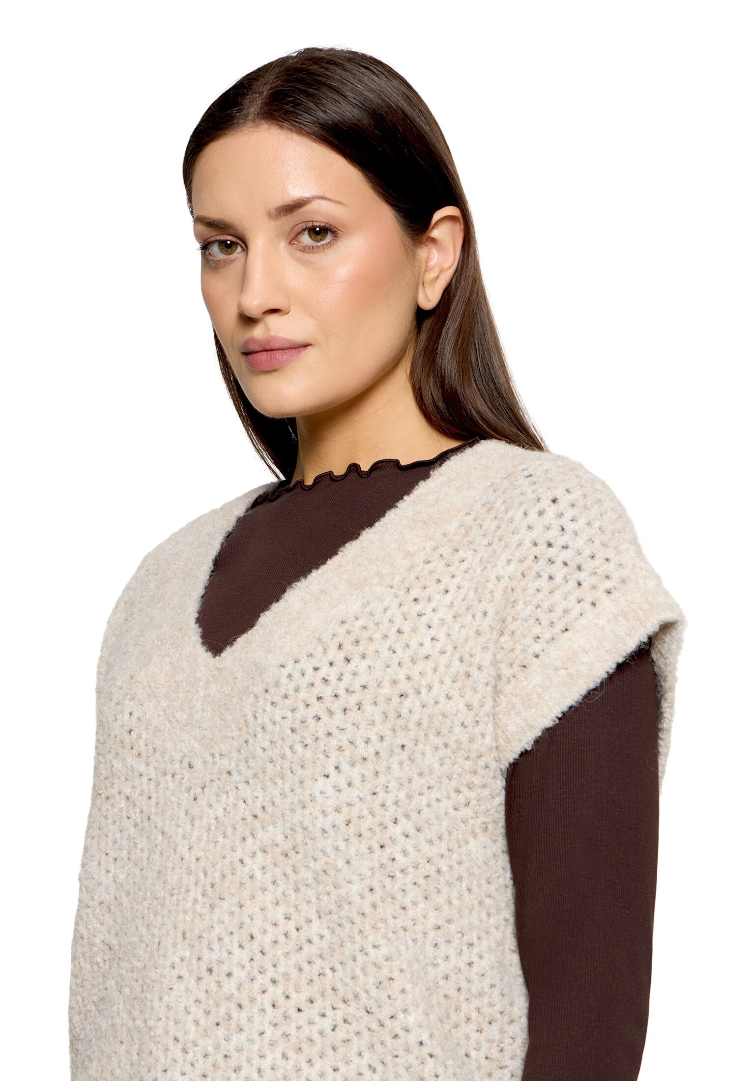 Cartoon Stricktop »Damen mit V-Ausschnitt«
