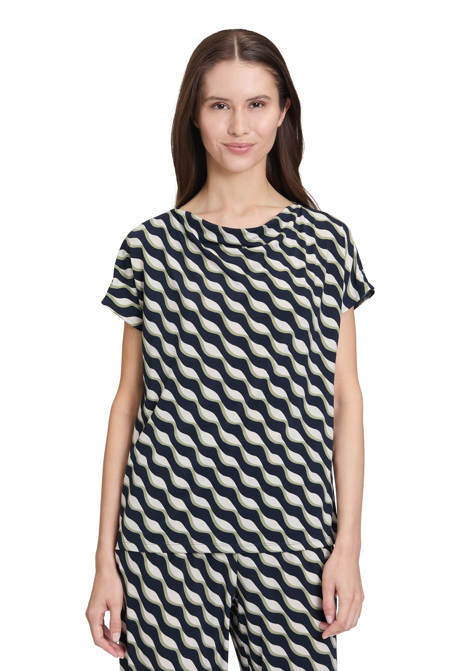 Betty Barclay Kurzarmshirt "Betty Barclay Printshirt mit Wasserfallausschni günstig online kaufen