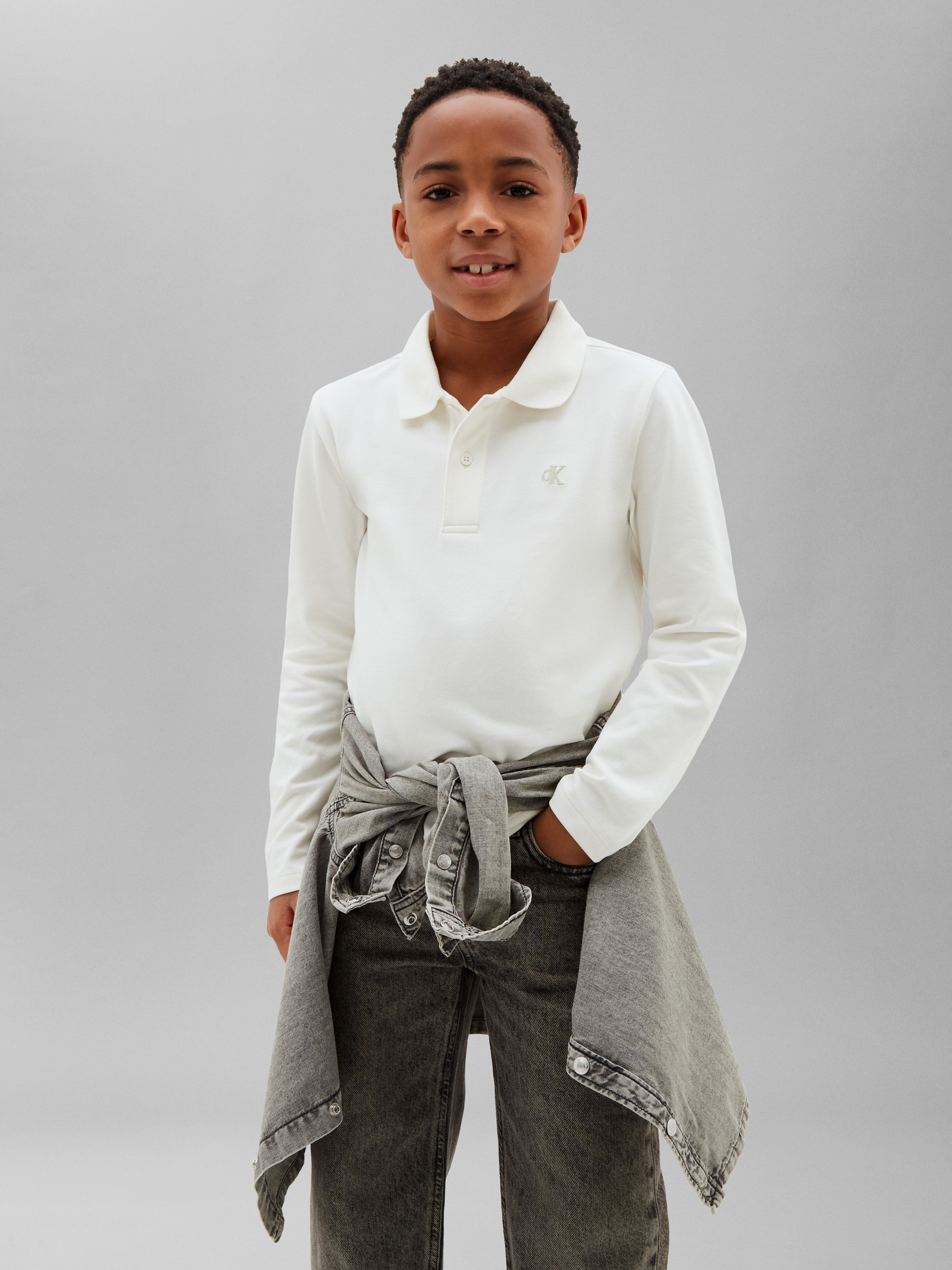 Calvin Klein Jeans Langarm-Poloshirt "SOLID PIQUE POLO" Regular fit mit Polokragen