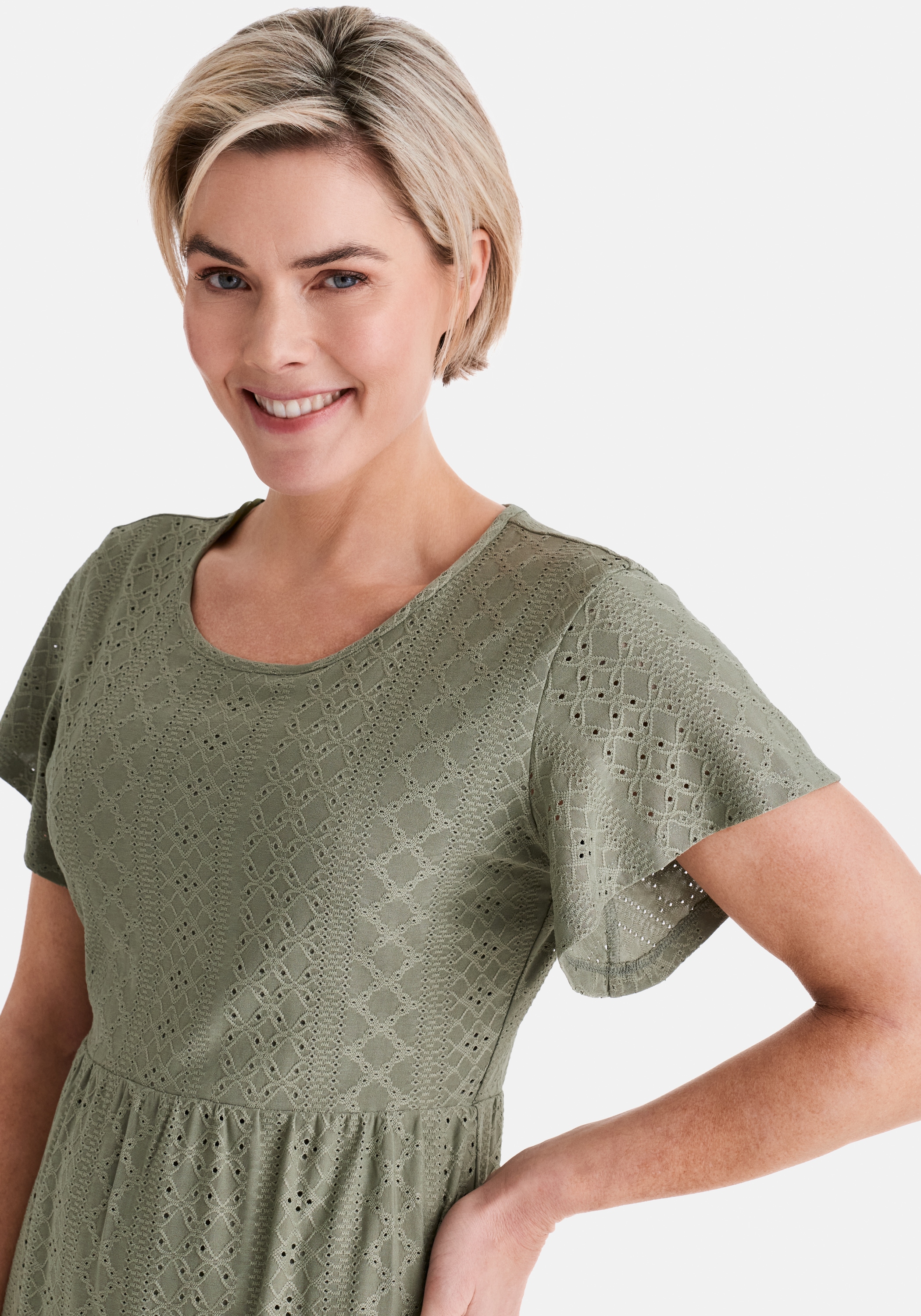 STOOKER WOMEN Spitzenkleid »KIRA Kleid« Kurzarmkleid Spitze elastisch tailliert für Damen