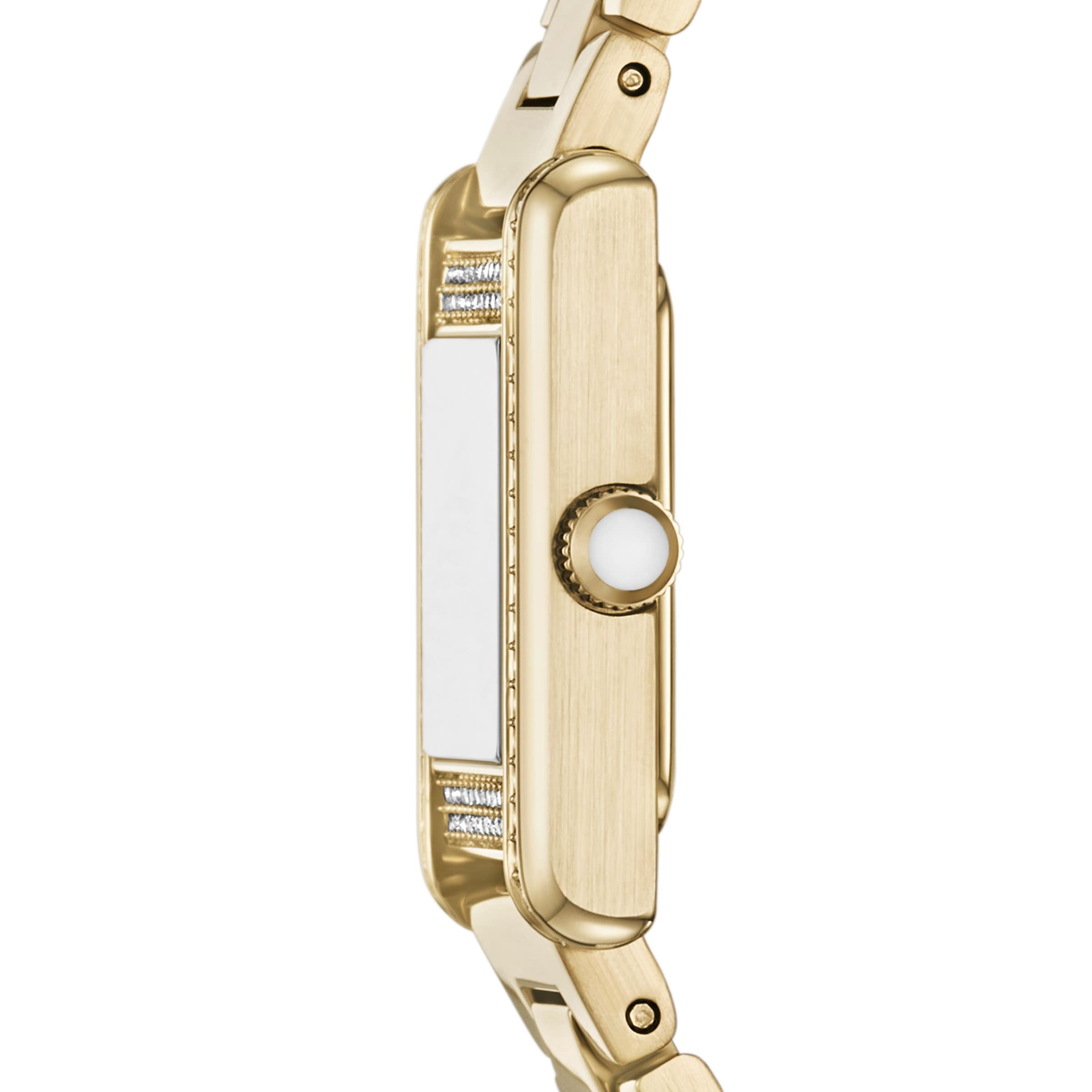 Emporio Armani Quarzuhr Armbanduhr, Damenuhr, Edelstahlarmband, analog, Glassteine