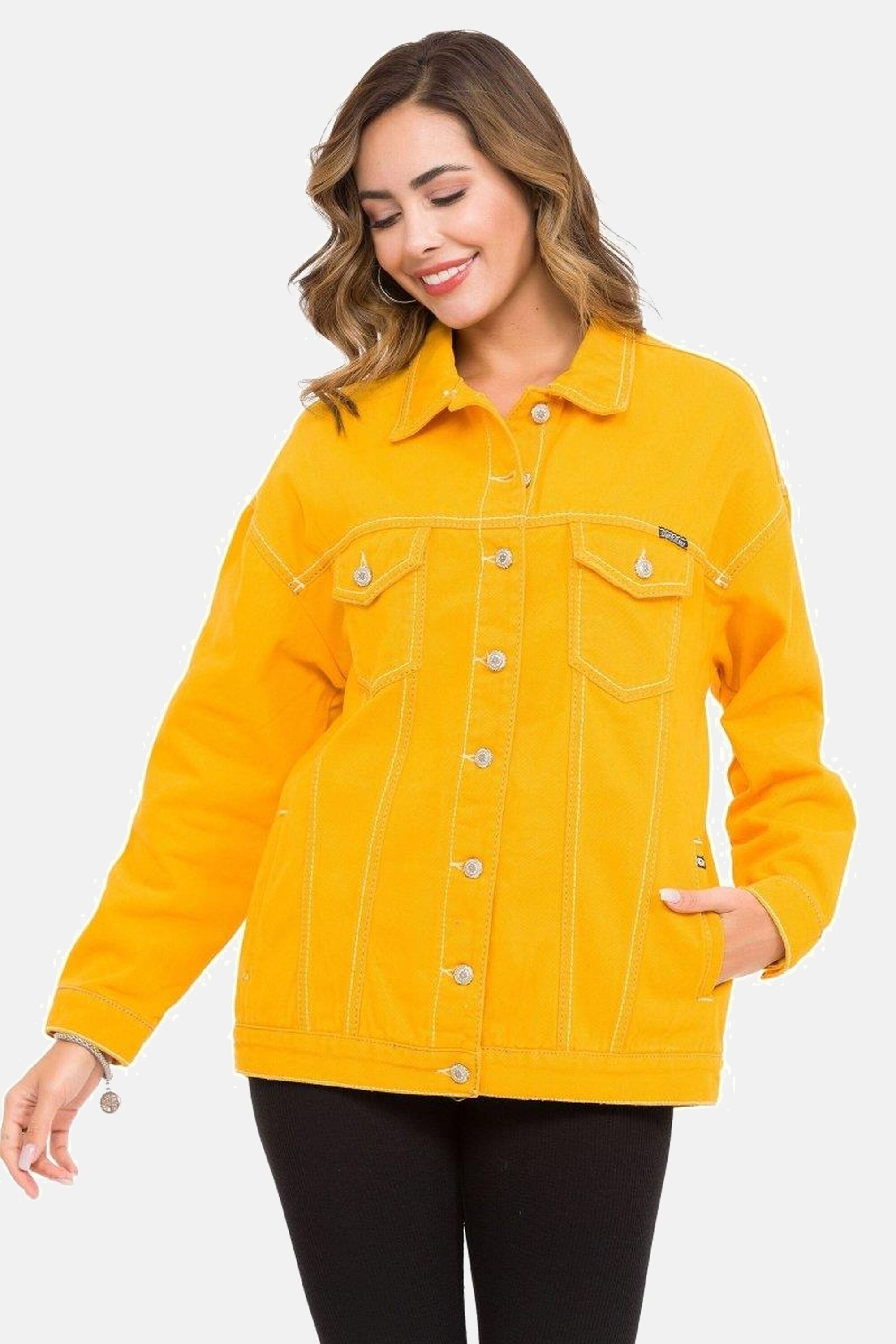 Thumbnail - Cipo & Baxx Jeansjacke "Jeansjacke" ohne Kapuze mit stylischen auffälligen Elementen, WJ211