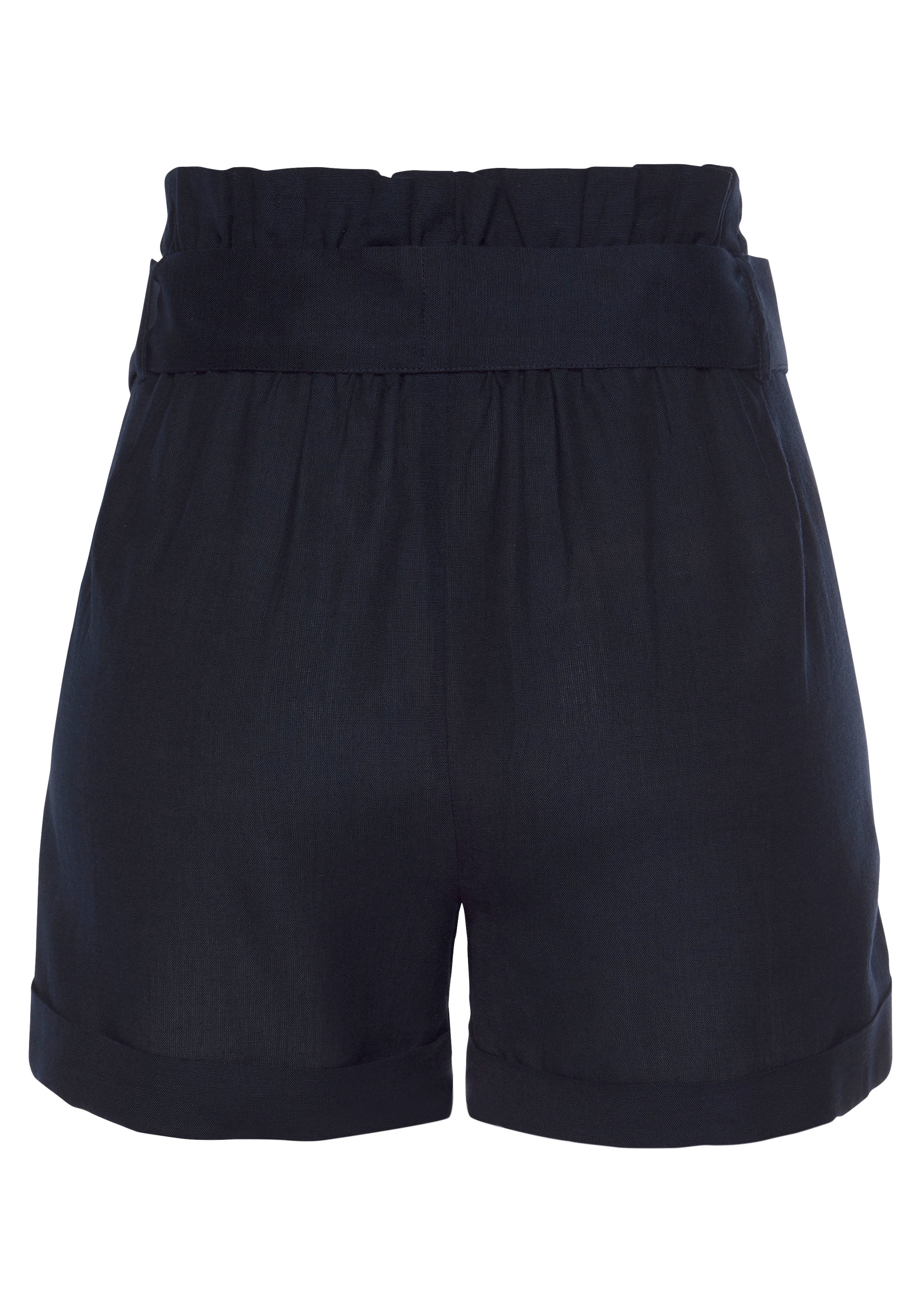 LASCANA Shorts, (mit Bindegürtel), in lässiger Leinen-Optik, kurze Hose, Leinenhose