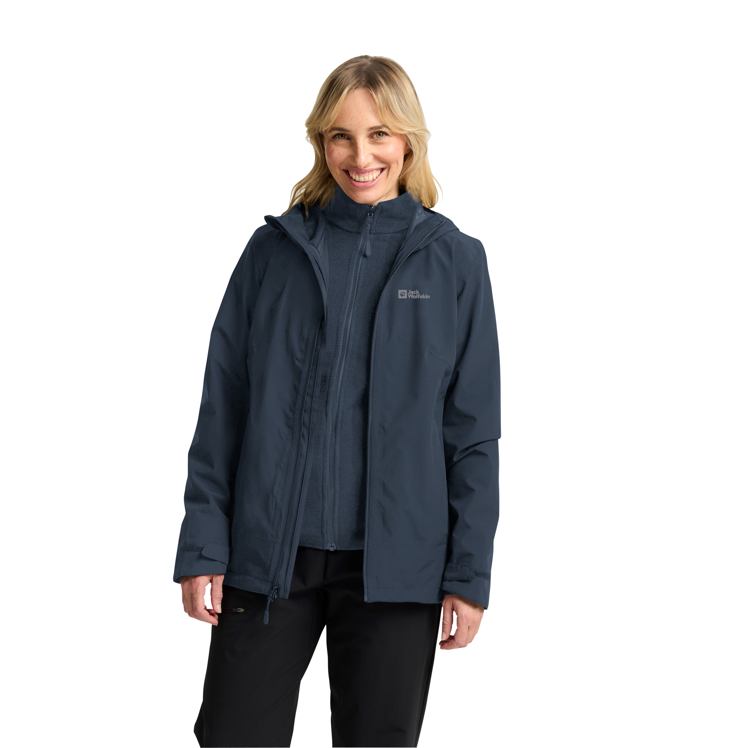 Jack Wolfskin 3-in-1-Funktionsjacke »MOONRISE 3IN1 JKT W«, mit Kapuze, 3in1, atmungsaktiv, Übergangsjacke