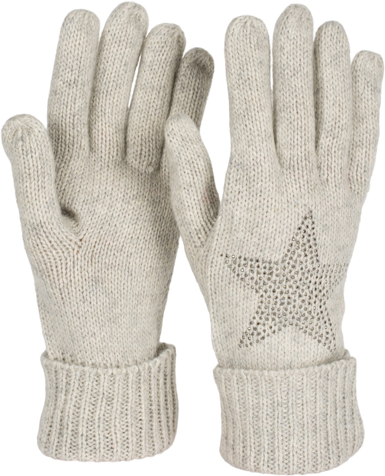 styleBREAKER Strickhandschuhe "Strick Handschuhe mit Strass Stern" 1 Stk.