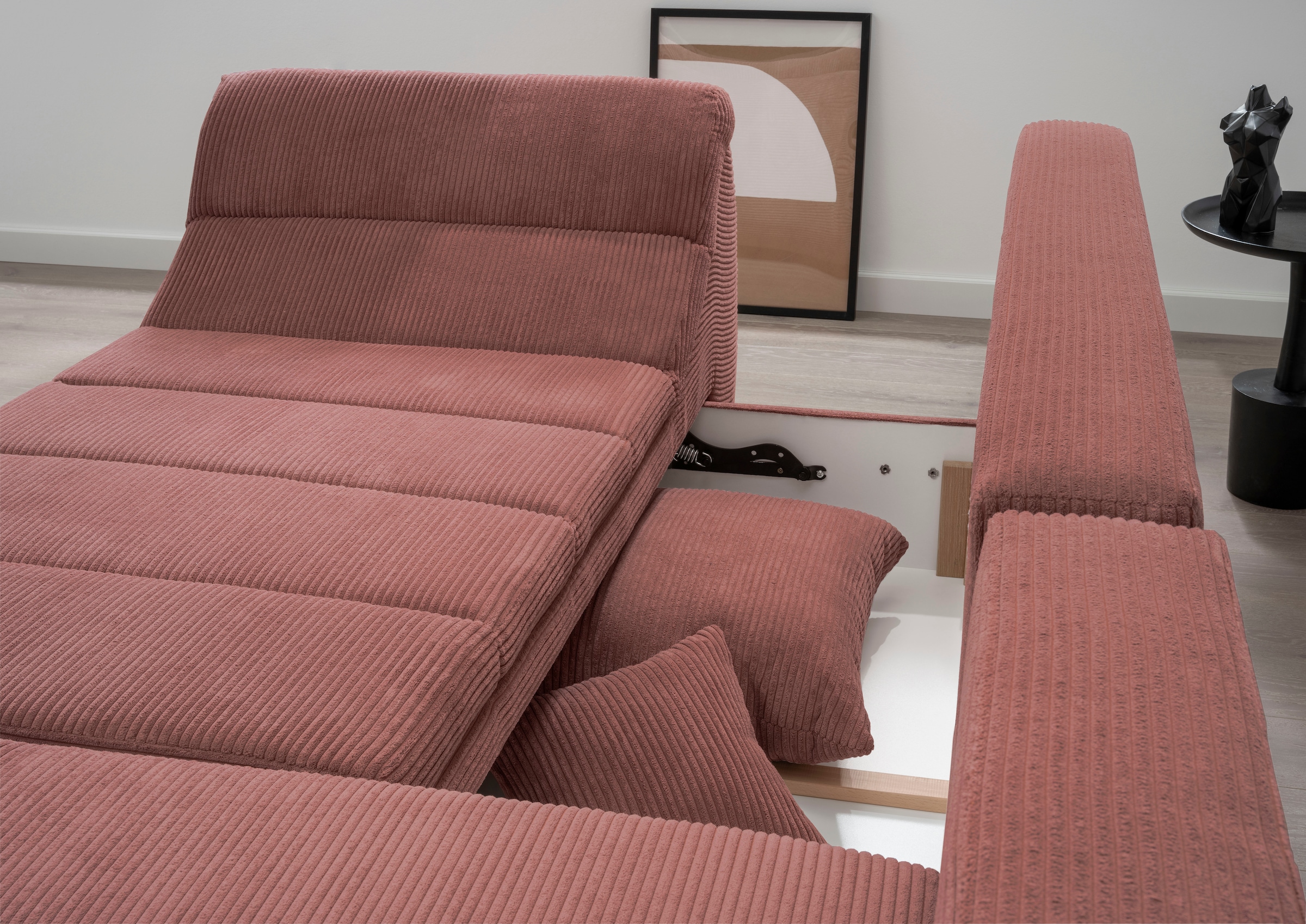 INOSIGN Ecksofa »Imola elegant und bequem, aktuelle Steppung im Sitz, L-Form«, wahlweise mit Bettfunktion