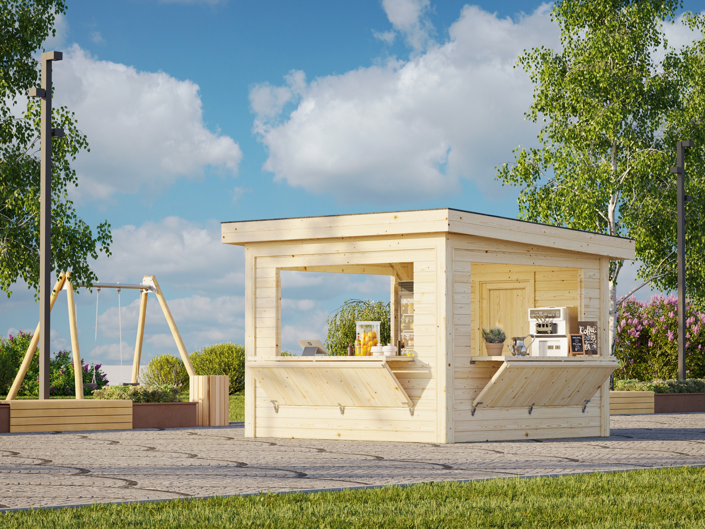 Palmako Holzpavillon »Lenna 8,3 m² Set 306« BxTxH: 340x340x245 cm