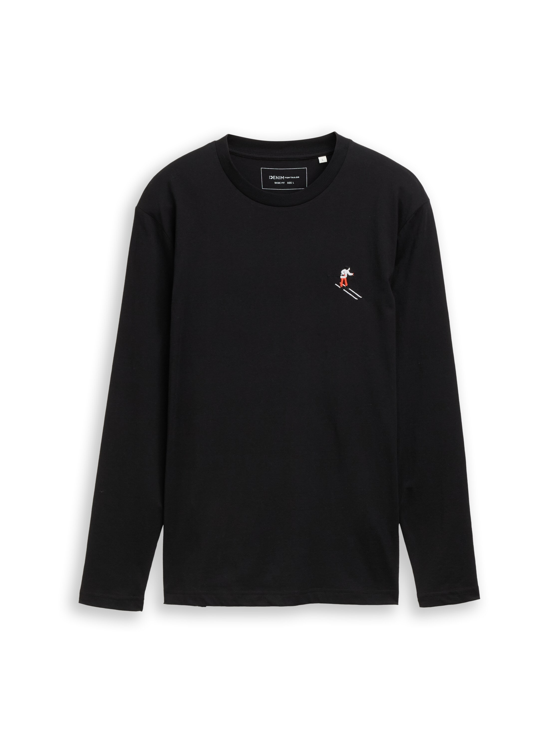 TOM TAILOR Denim Langarmshirt mit Logo-Stickerei auf der Brust