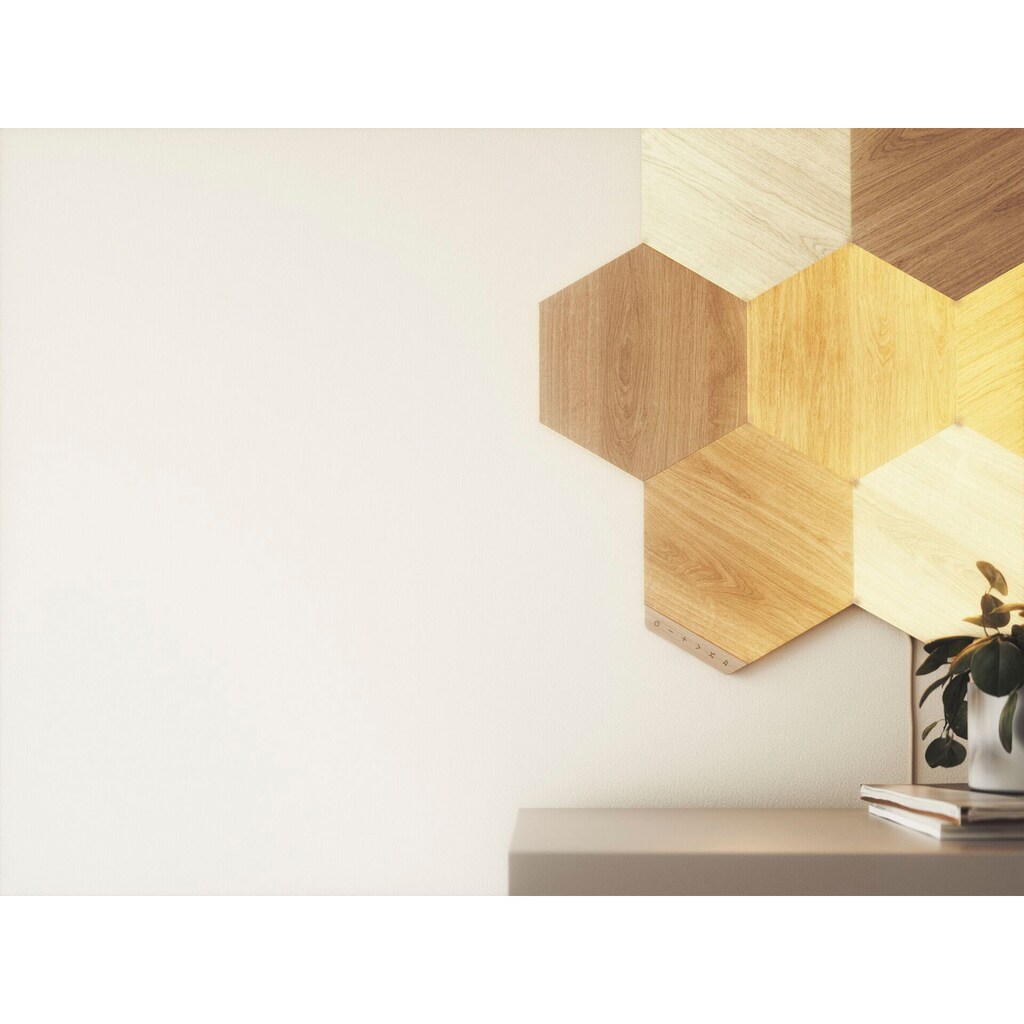 nanoleaf Dekolicht »Elements Wood Look«, Smarte Technologie und elegante Beleuchtung