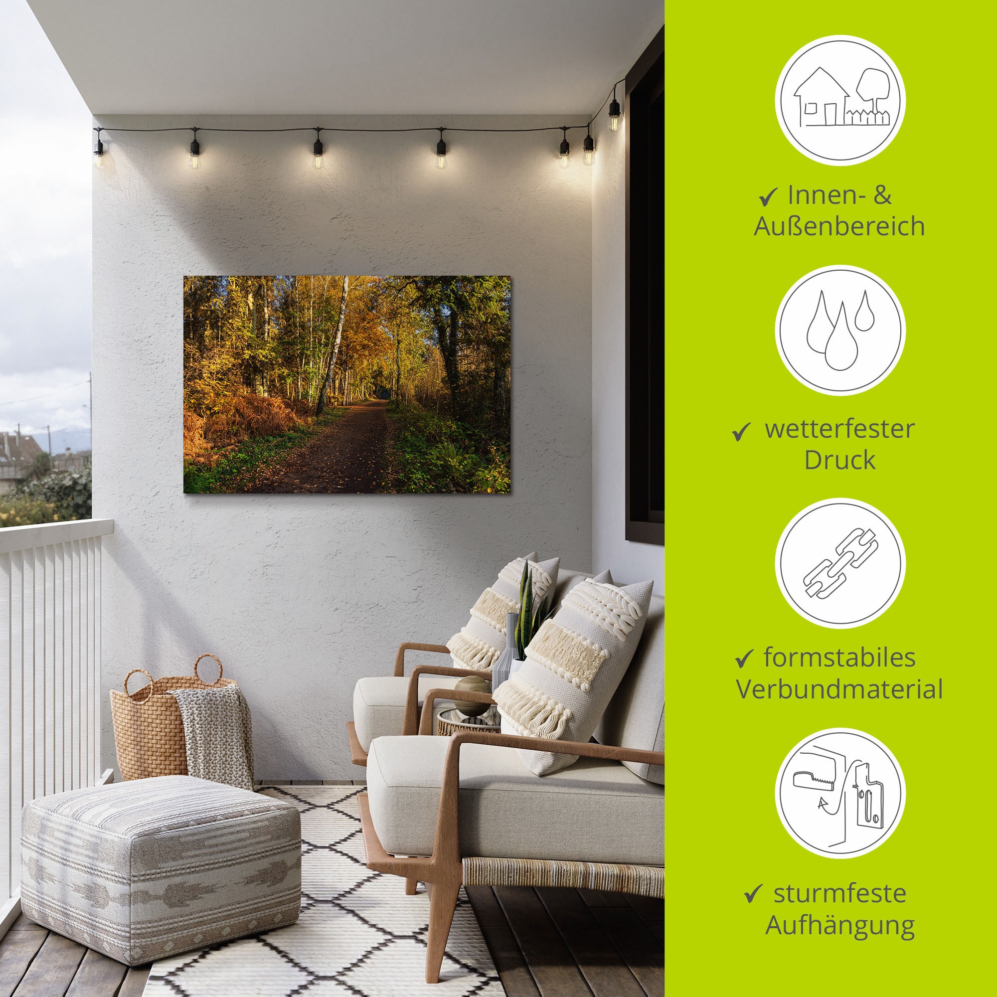 Artland Wandbild »Bäume herbstlich auf dem Fischland-Darß«, Waldbilder, (1 St.), als Alubild, Leinwandbild, Wandaufkleber oder Poster in versch. Größen