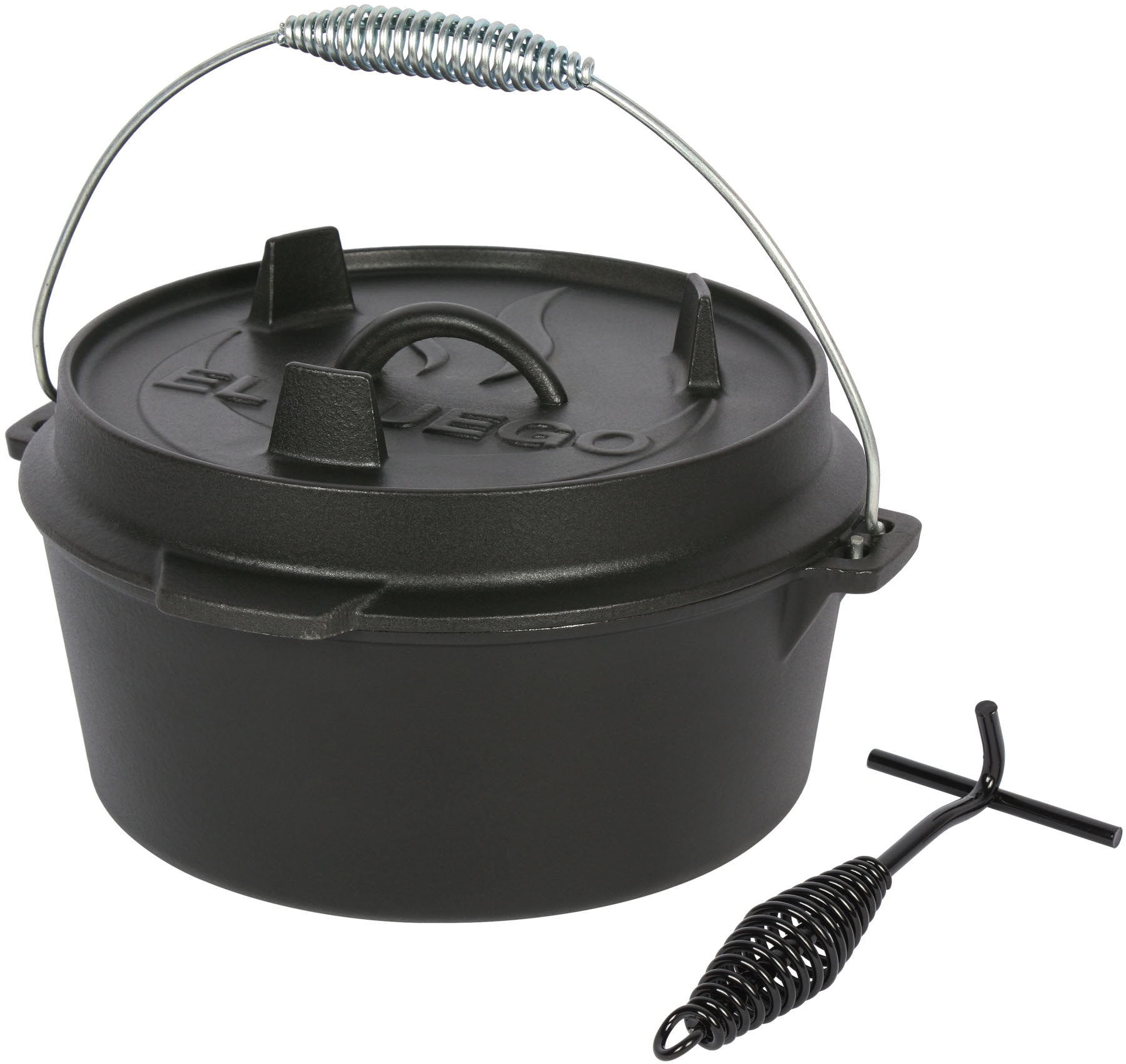 El Fuego Kasserolle »El Fuego® Dutch Oven«, Eisenguss, (Set, 4 tlg.), aus Gusseisen, mit spezieller Oberflächenveredelung, 5,6 l