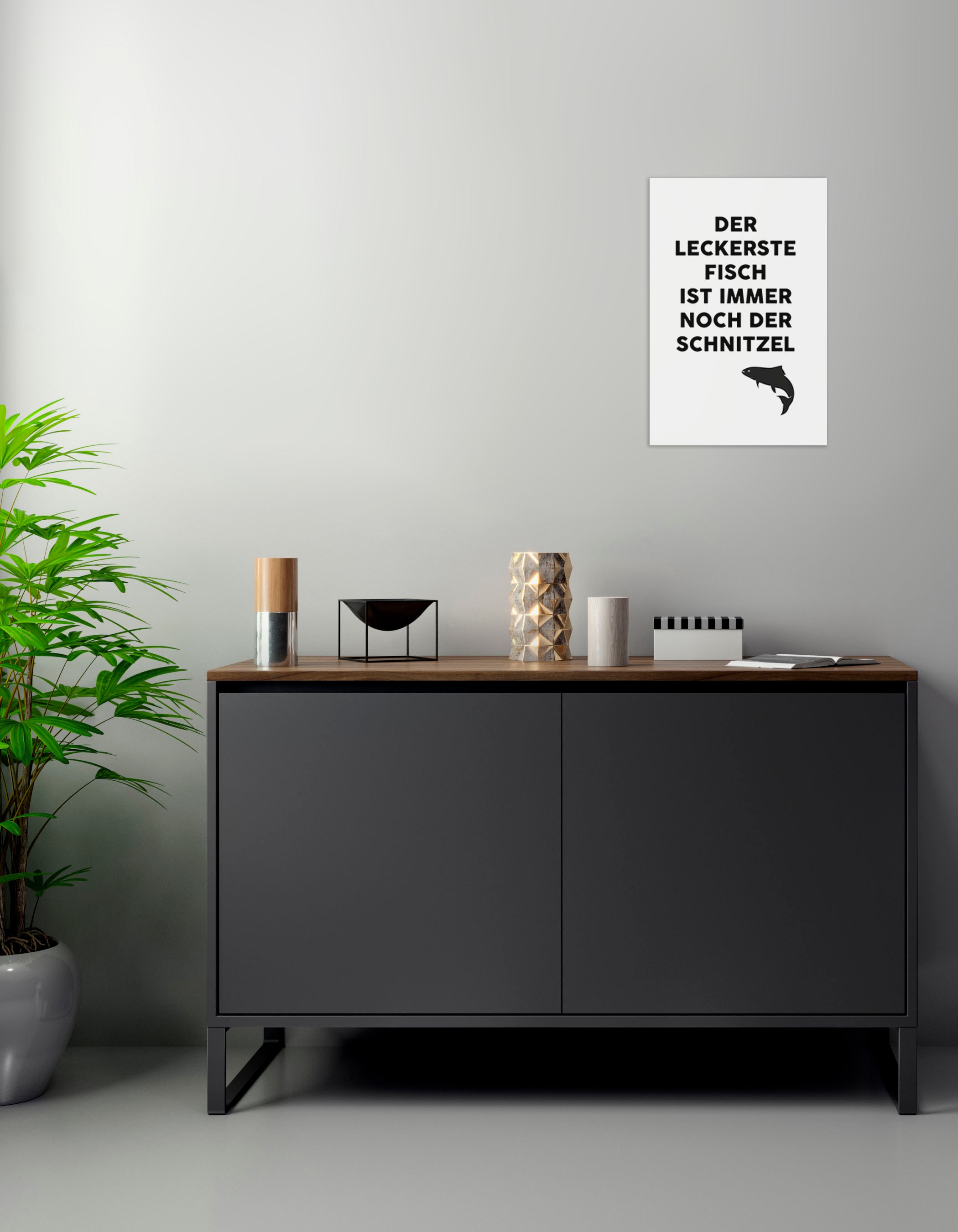 queence Wanddekoobjekt »Fisch«, Stahlschild, Blechschild, Spruch, Witzig, Wanddeko, retro, 20x30cm