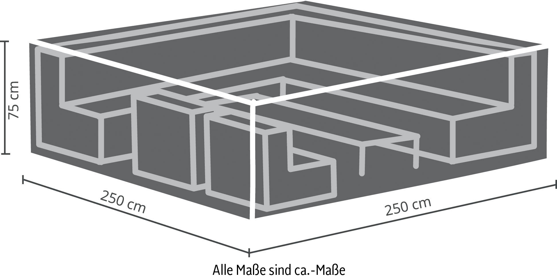Best Gartenmöbel-Schutzhülle, für Lounge-Sets mittel/medium 250x250x75 cm