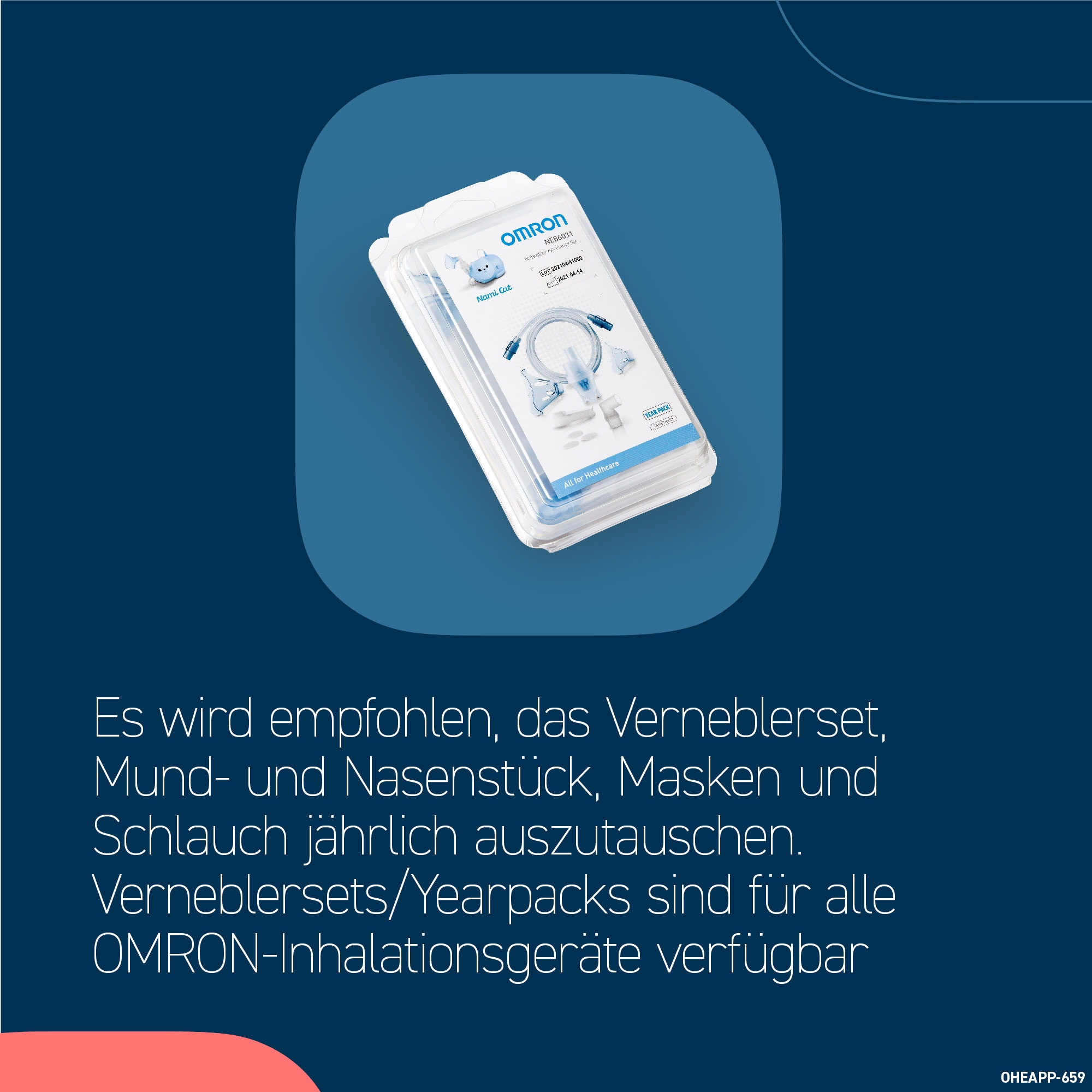 Omron Inhalationsgerät »Nami Cat, effiziente Behandlung von Atemwegserkrankungen bei Kindern« kinderfreundliches Inhalationsgerät
