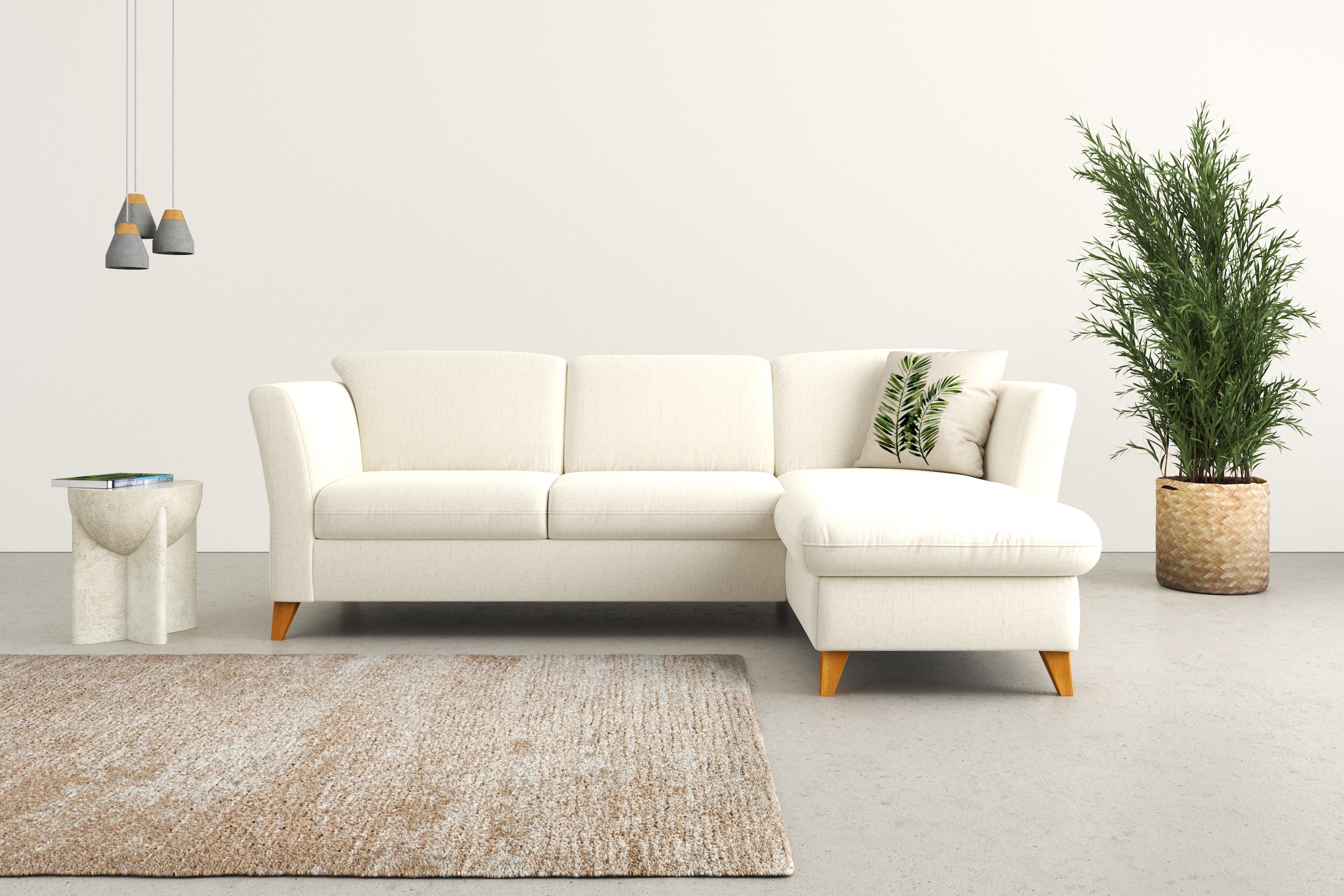Home affaire Ecksofa "Trelleborg L-Form" Federkern-Polsterung, wahlweise mit Schlaffunktion und Bettkasten
