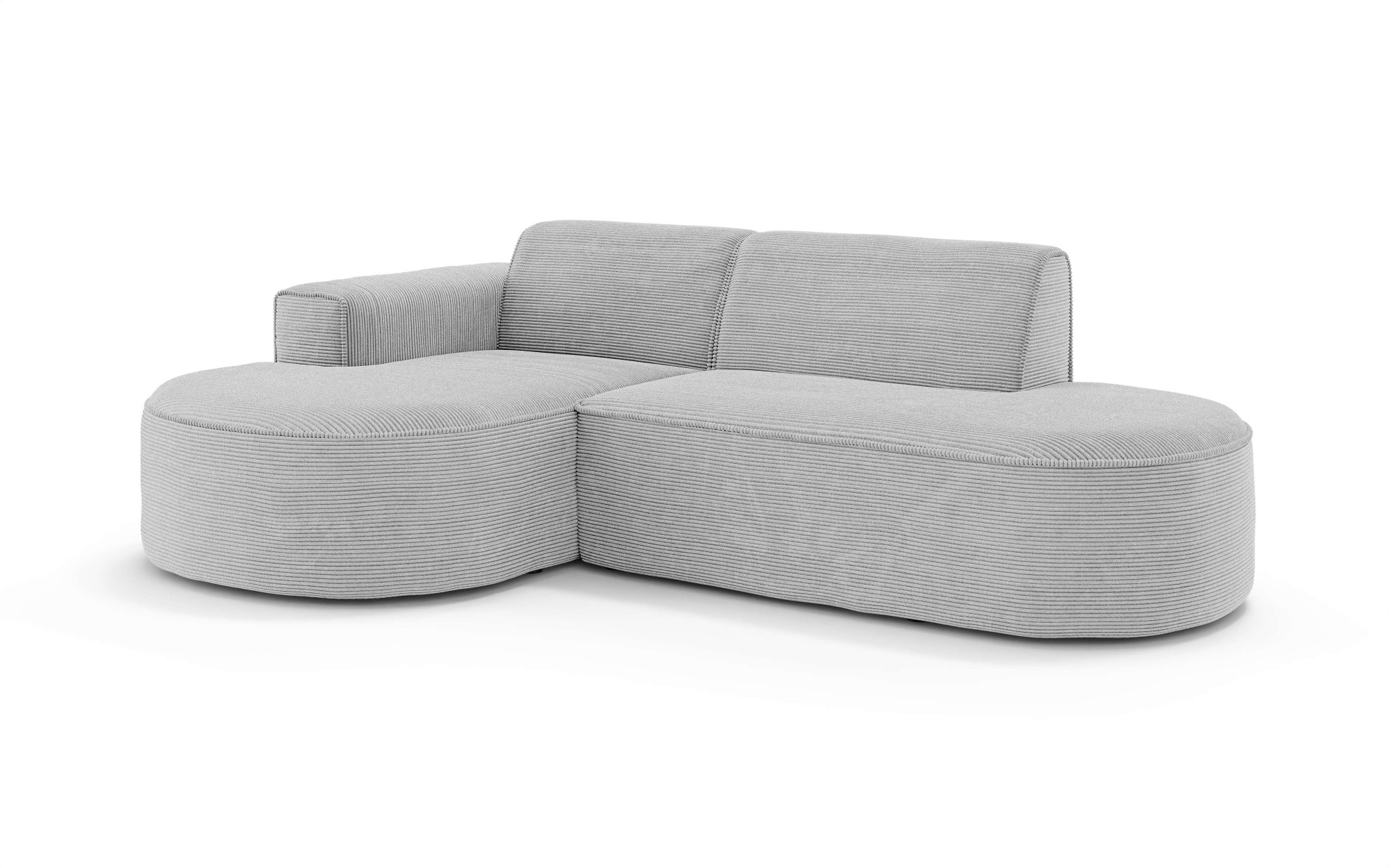 OTTO home Ecksofa »ADELLA XL Design-Sofa mit Recamiere rechts/links, 263/159/76 cm« L-Form XL mit Wellenunterfederung, runde Form, auch in Cord