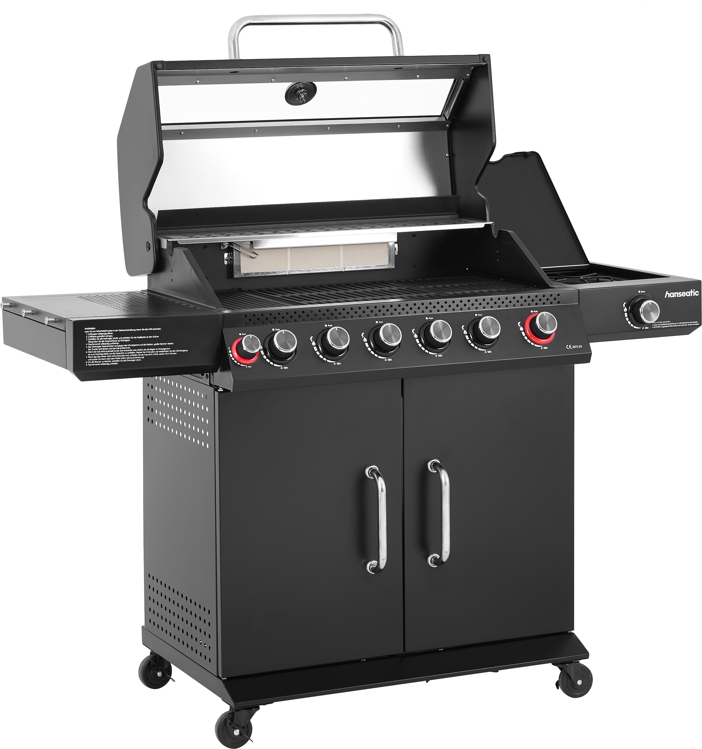 Hanseatic Gasgrill »Gasgrill 6+2 Memphis Black Plus« inkl. 3 Jahre Herstellergarantie
