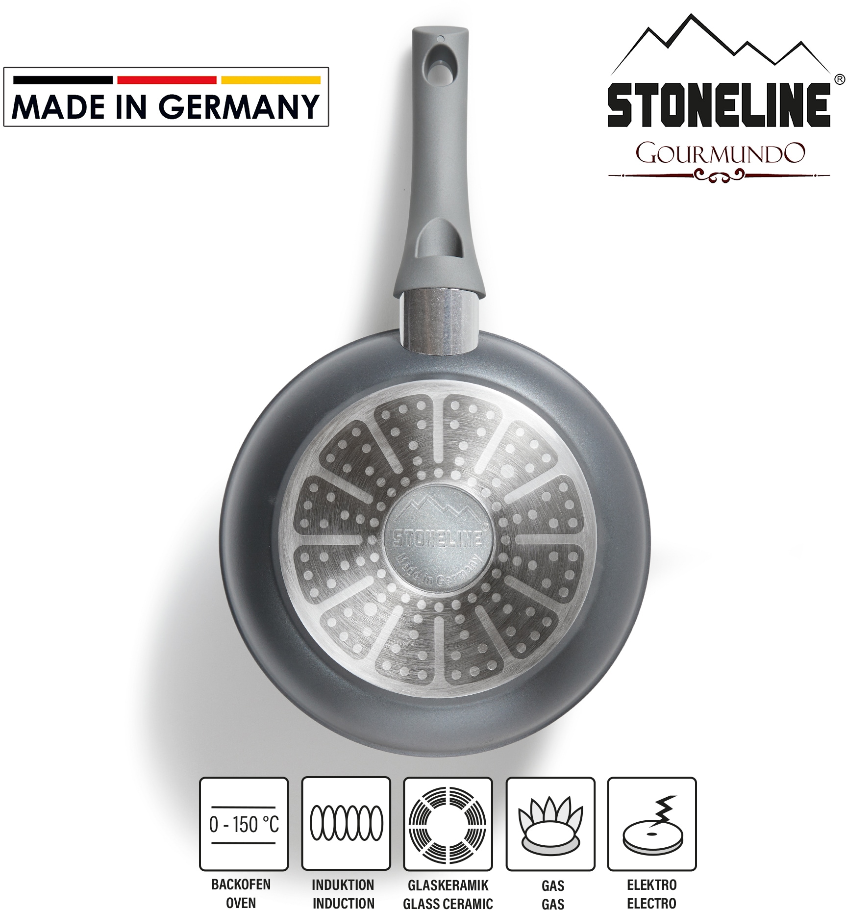 STONELINE Bratpfanne »Gourmundo«, Aluminium, (1 tlg.), Made in Germany, STONELINE®-Antihaftbeschichtung, Indukton, Induktion