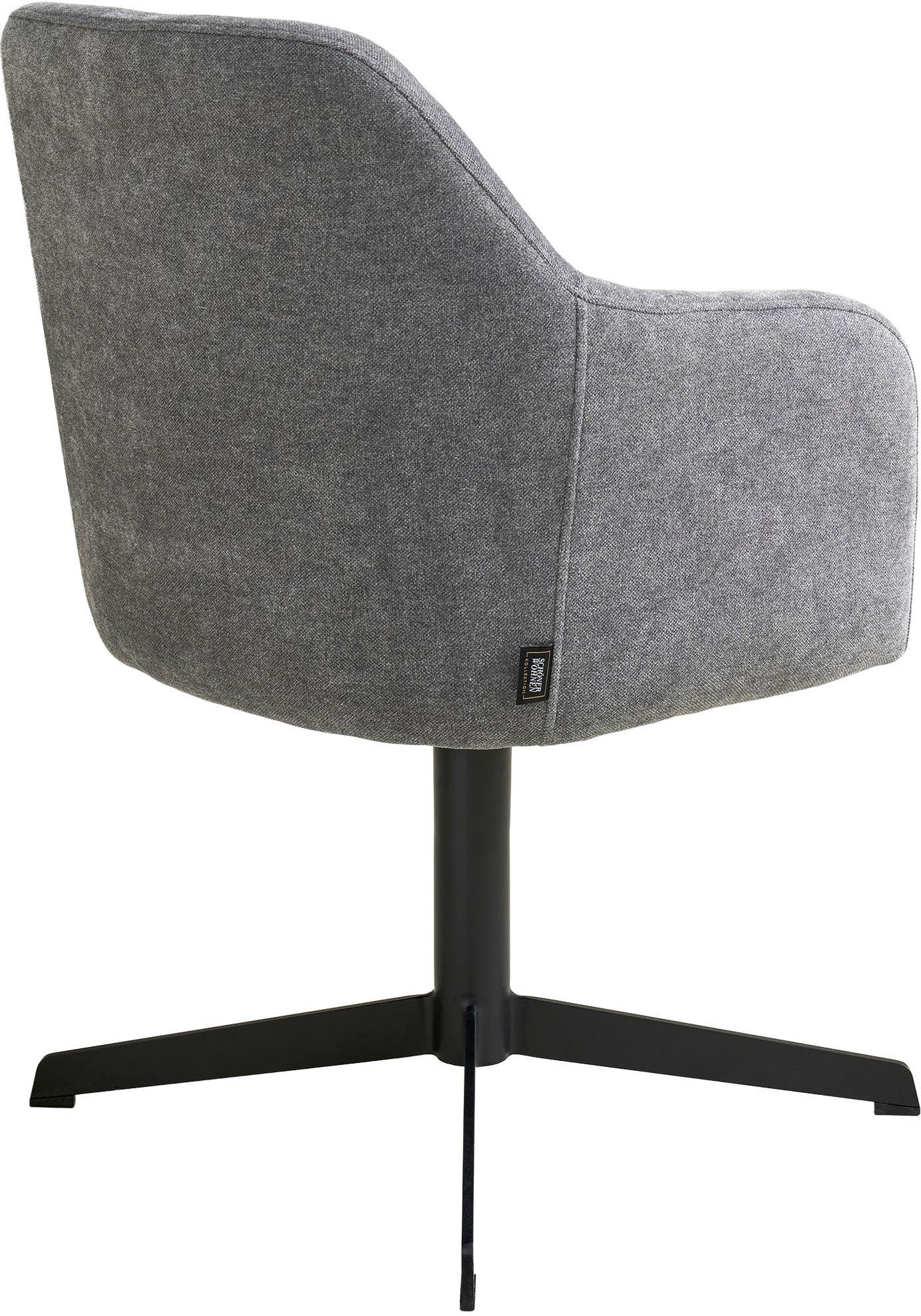 SCHÖNER WOHNEN-Kollektion Esszimmerstuhl »MARLOY, 360° drehbar mit Rückholfunktion« () 1 Stk.mit Taschenfederkern, Bezug Webstoff, Untergestell pulverbeschichtet