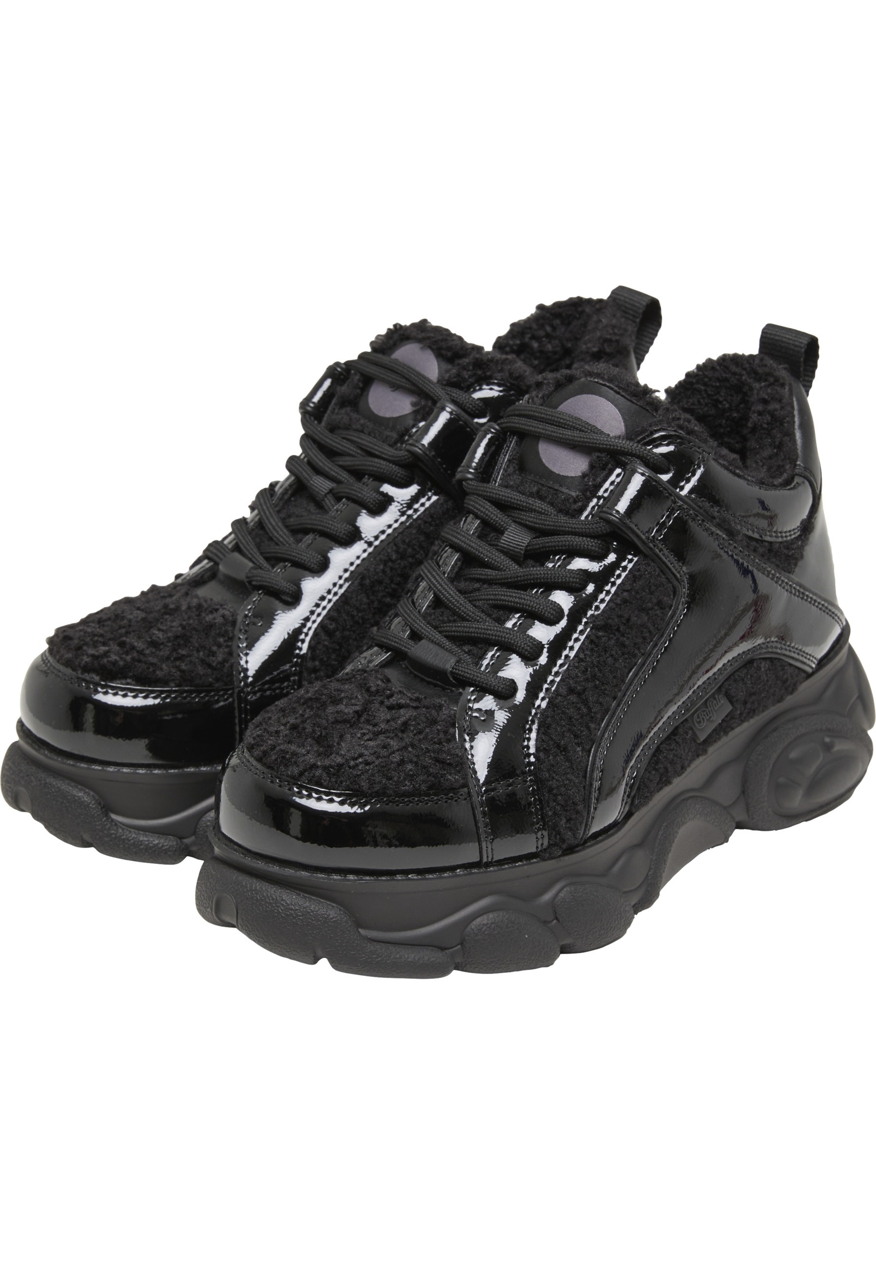 Trainingsschuh BUFFALO "Buffalo CLD CORIN WARM - VEGAN PATENT/FUR", Damen, Gr. 39, schwarz, unifarben, Schuhe 4