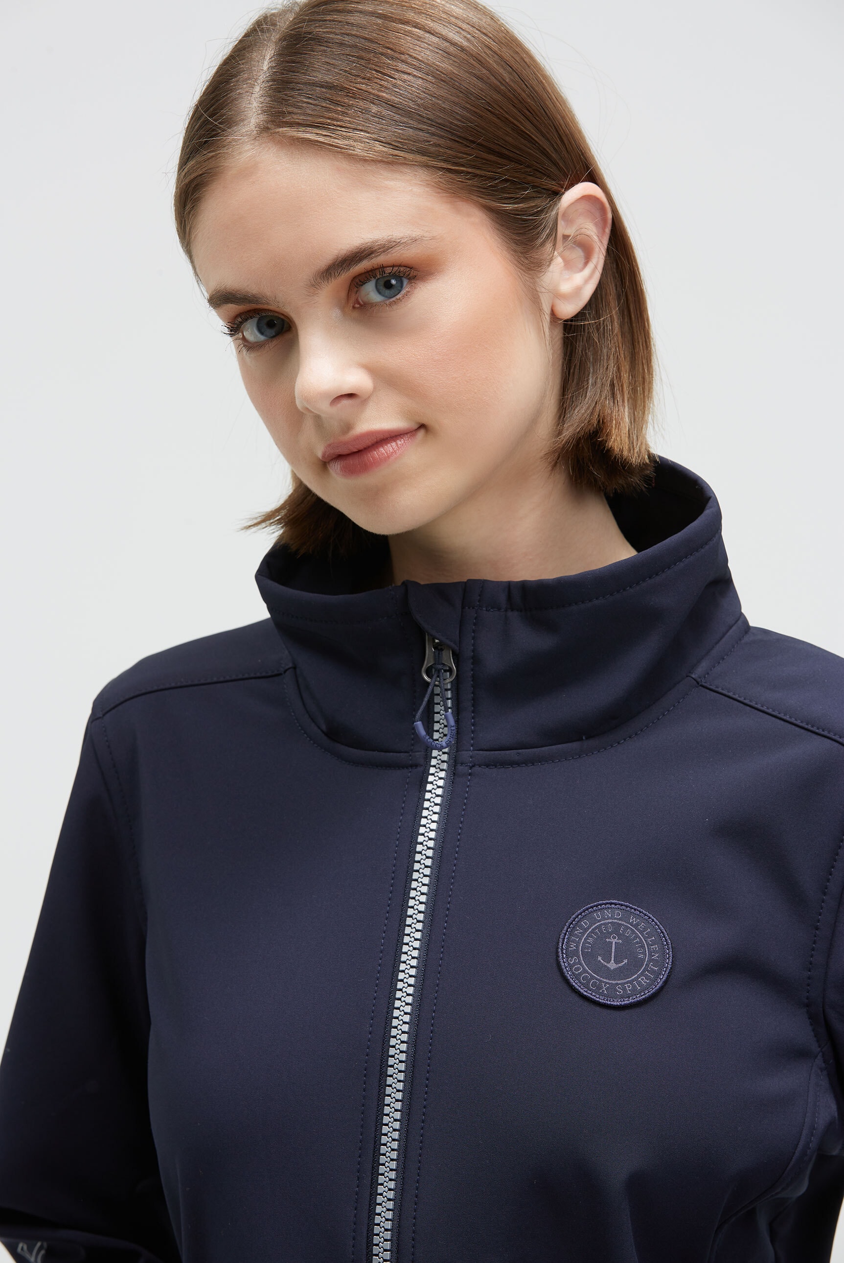 SOCCX Softshelljacke, ohne Kapuze, mit Stehkragen