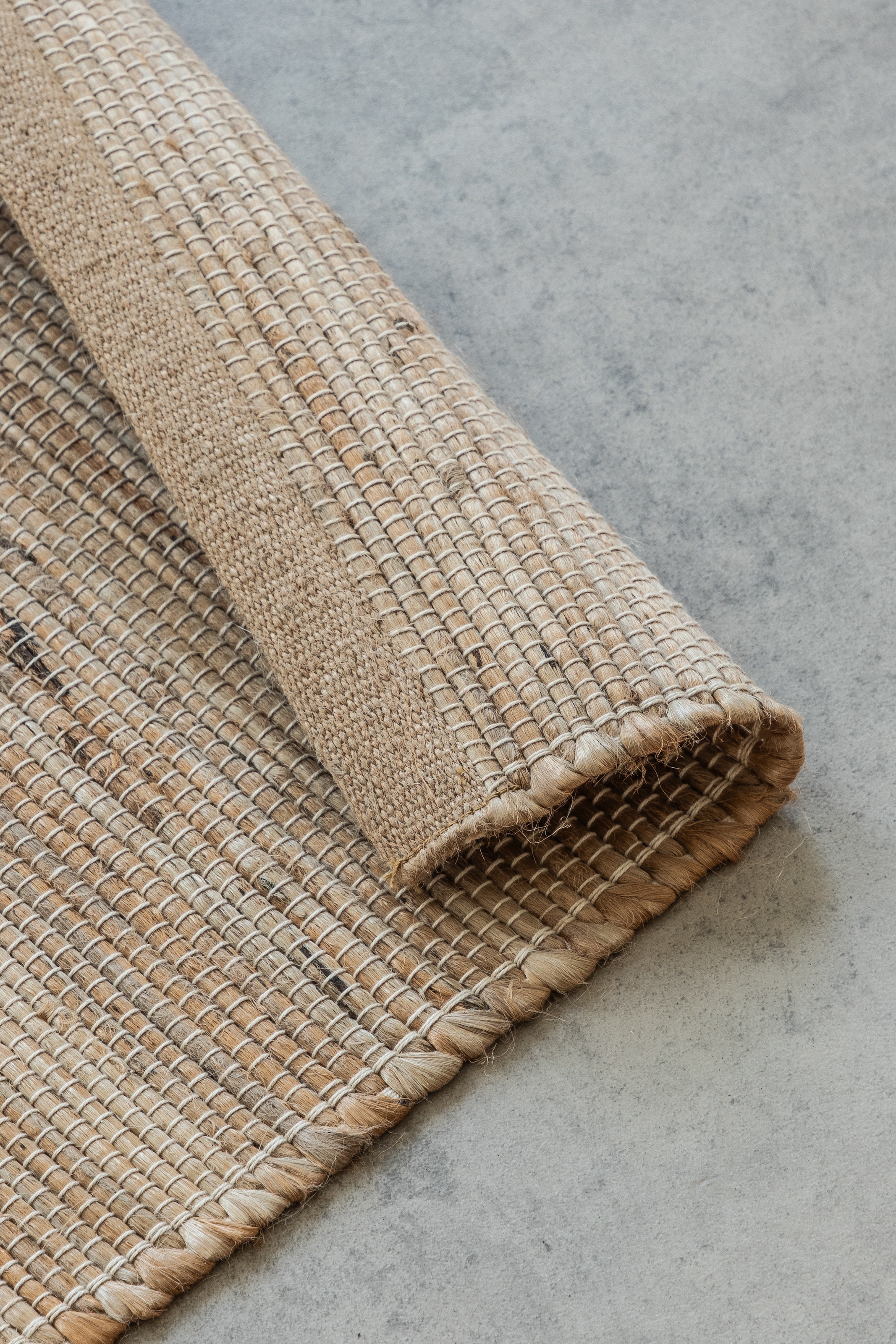 HANSE Home Teppich »Dhaka Juteteppich«, rechteckig, 5 mm Höhe, Läufer, handgewebt, Jute, Wolle, Natur, Wohnzimmer, Flur, Klassisch