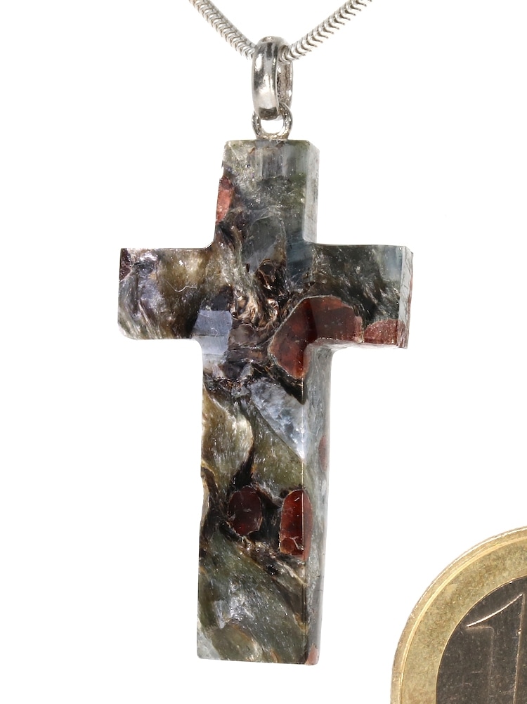 Adelia´s Kettenanhänger »Disthen Kreuz 925 Silber Edelstein Anhänger«, Kreuz Steinschmuck ist Naturschmuck