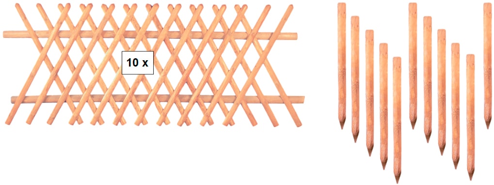 Tetzner & Jentzsch Gartenzaun "Jägerzaun Jefferson 8", 80 cm hoch, 10 Elemente für 25 Meter Zaun, mit 11 Pfosten