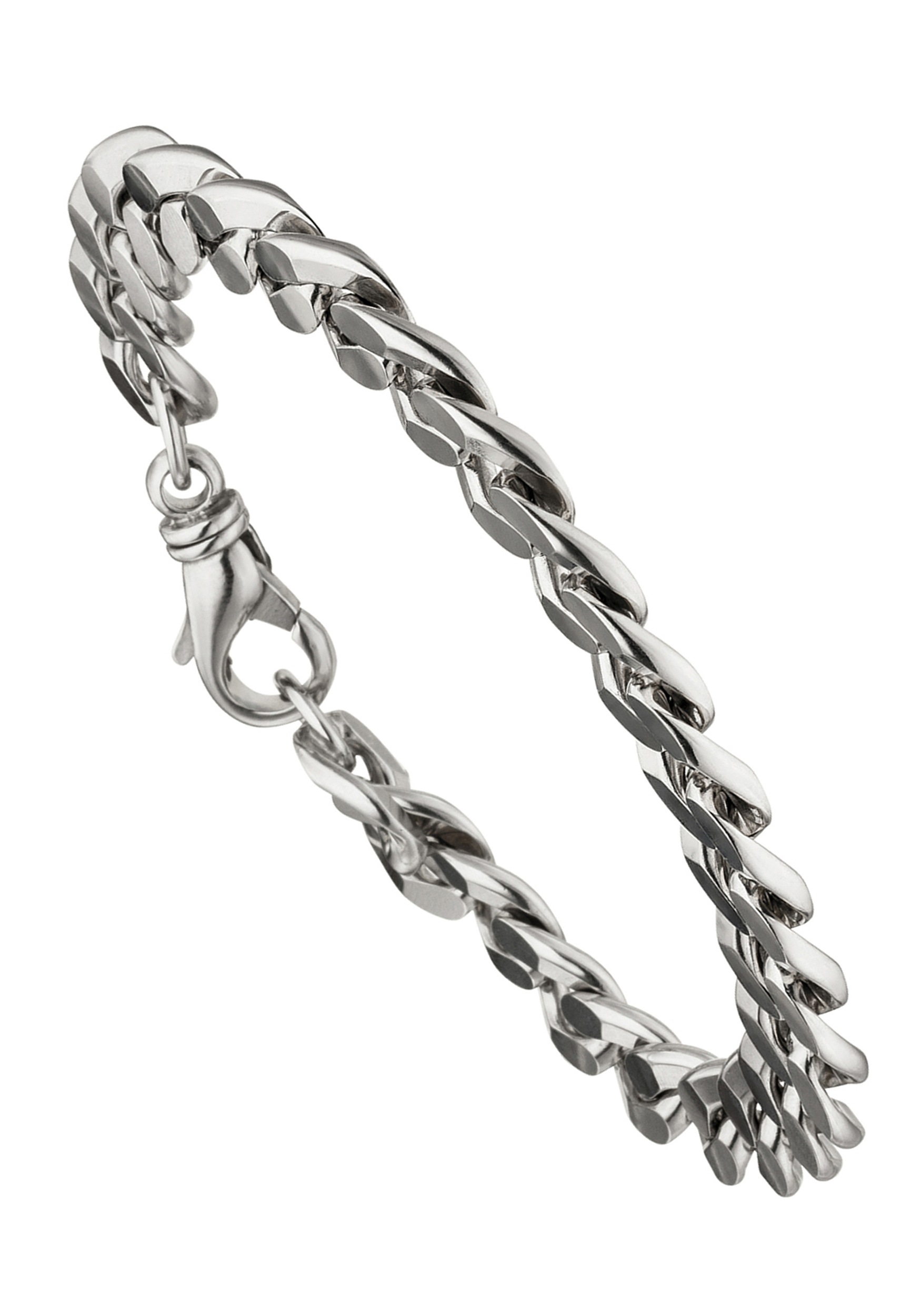 JOBO Silberarmband »Panzer-Armband diamantiert«, 925 Silber 23 cm