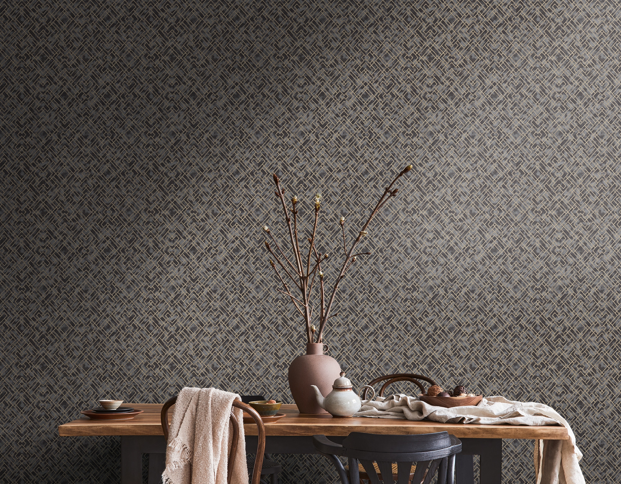 living walls Vliestapete »Metropolitan Stories. Travel Styles. Tapete Grafisch«, glänzend-abstrakt-organisch, Metallic-Tapete Grafik Metallisch Glänzend Designtapete Hochwertig