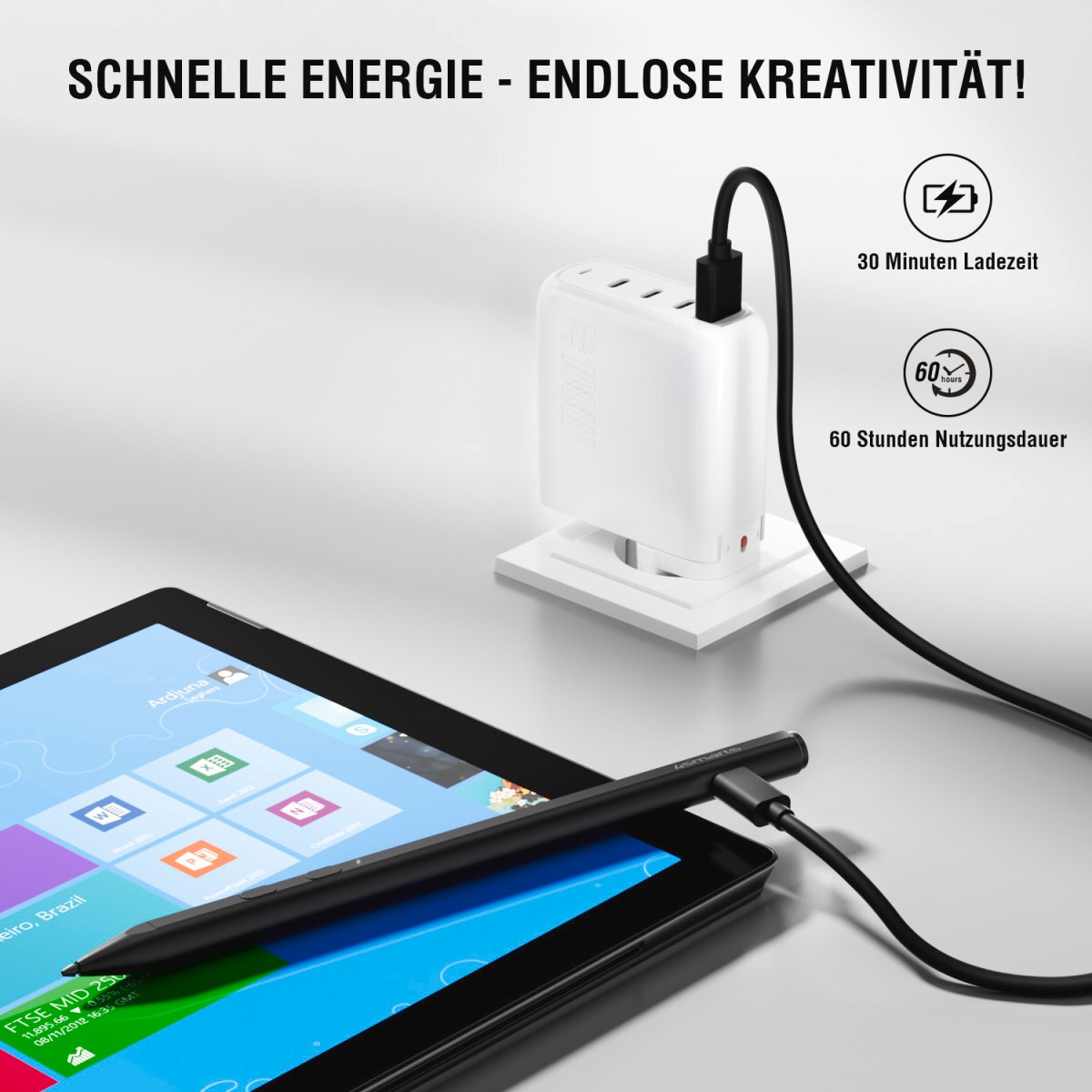 4smarts Eingabestift »Aktiver Eingabestift MPP für Surface«
