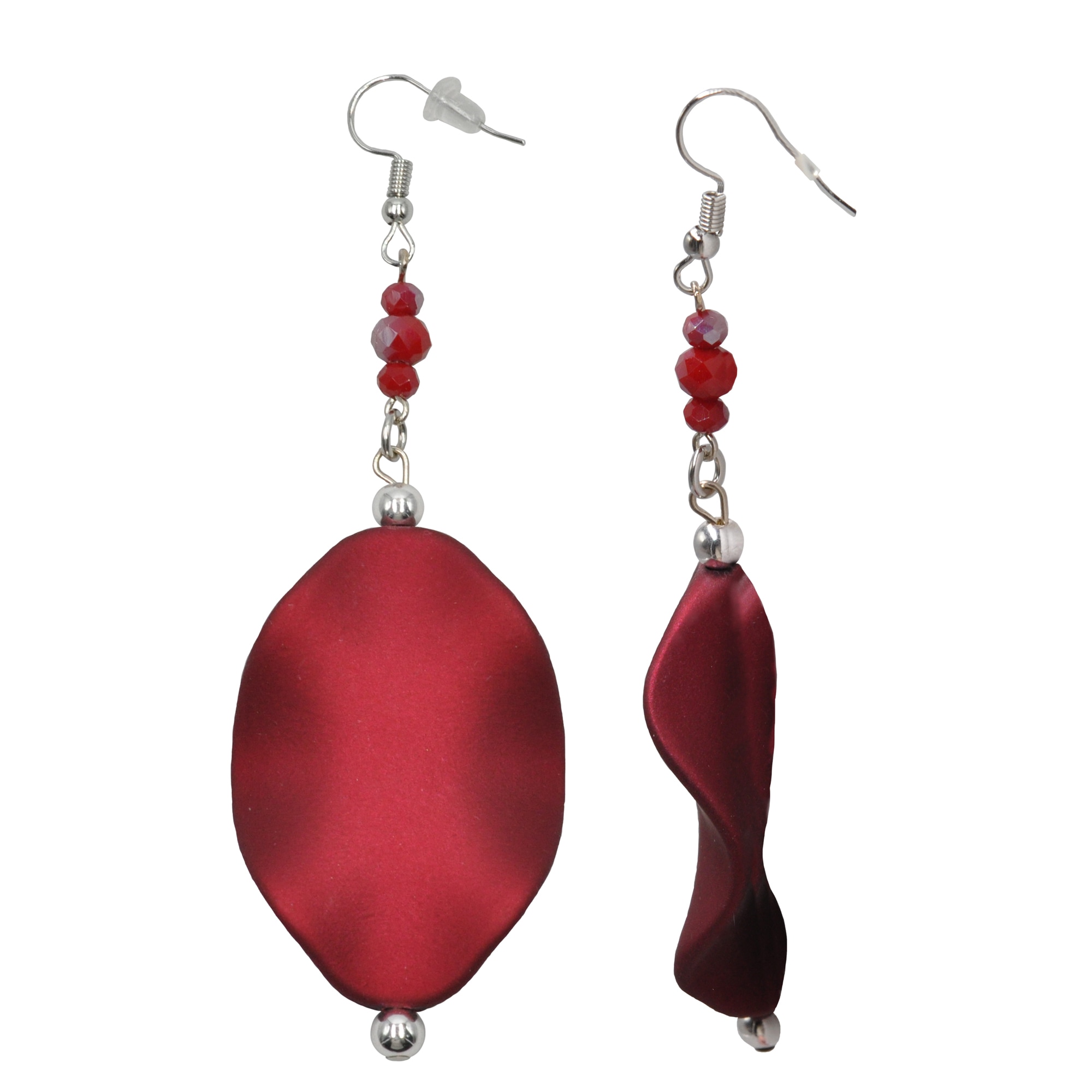 Steuer Paar Ohrstecker »Metall matt Glasstein bordeaux rot«