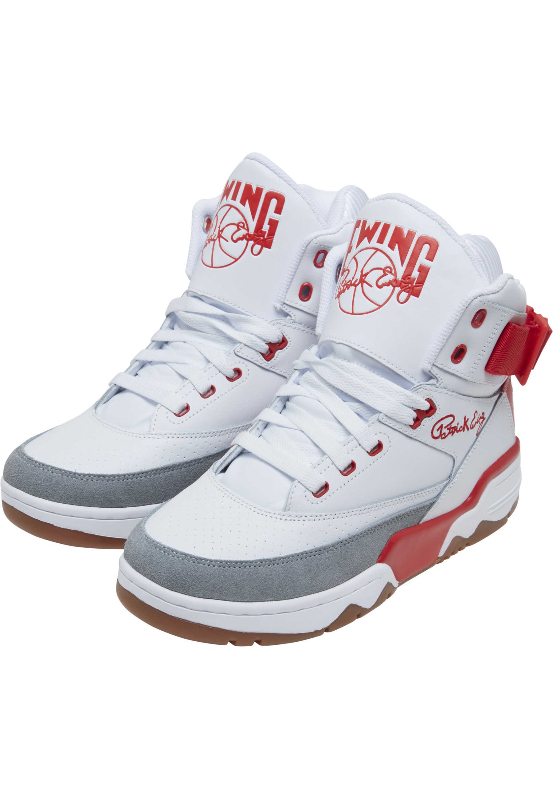 EWING Trainingsschuh "Ewing EWING 33 HI", Gr. 11weiß, fiery rot, highrise, gum, Leder, Schuhe
