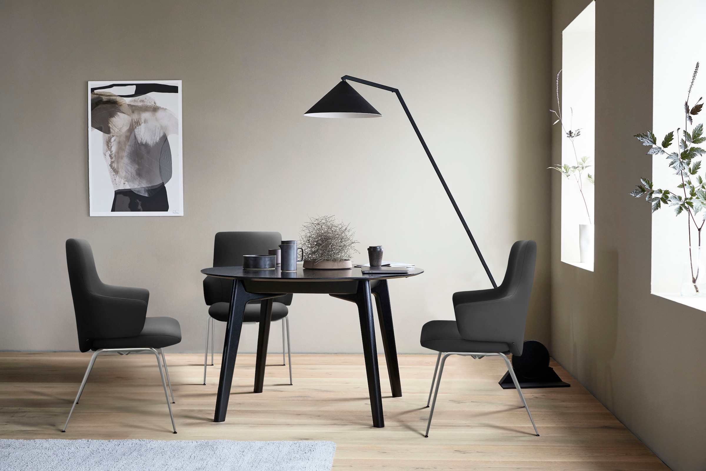 Stressless Polsterstuhl "Laurel" () Low Back mit Armlehne, Größe L, mit Beinen aus Stahl in Chrom glänzend