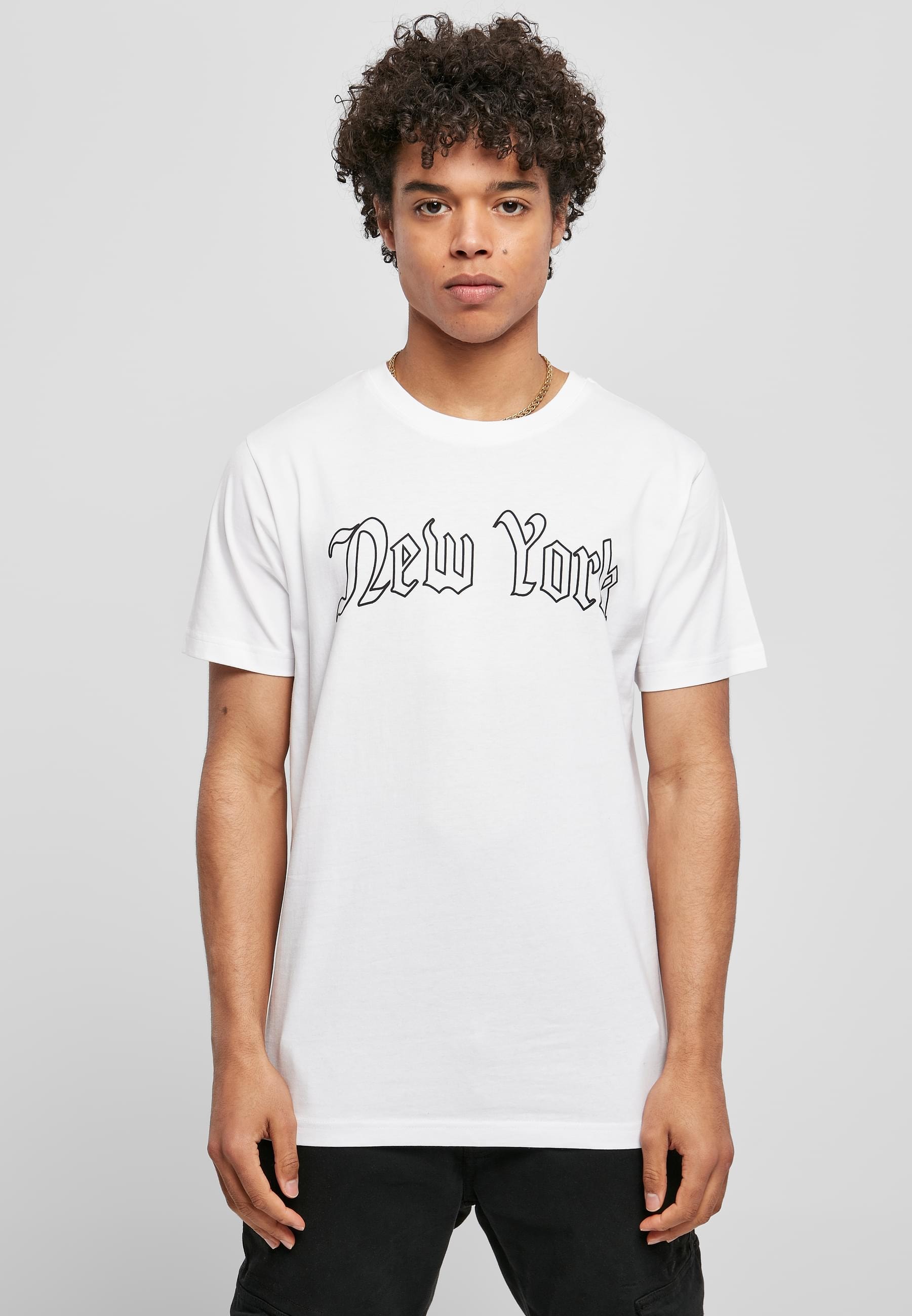 MisterTee Kurzarmshirt »MisterTee Herren New York Wording Tee«, (1 tlg.)