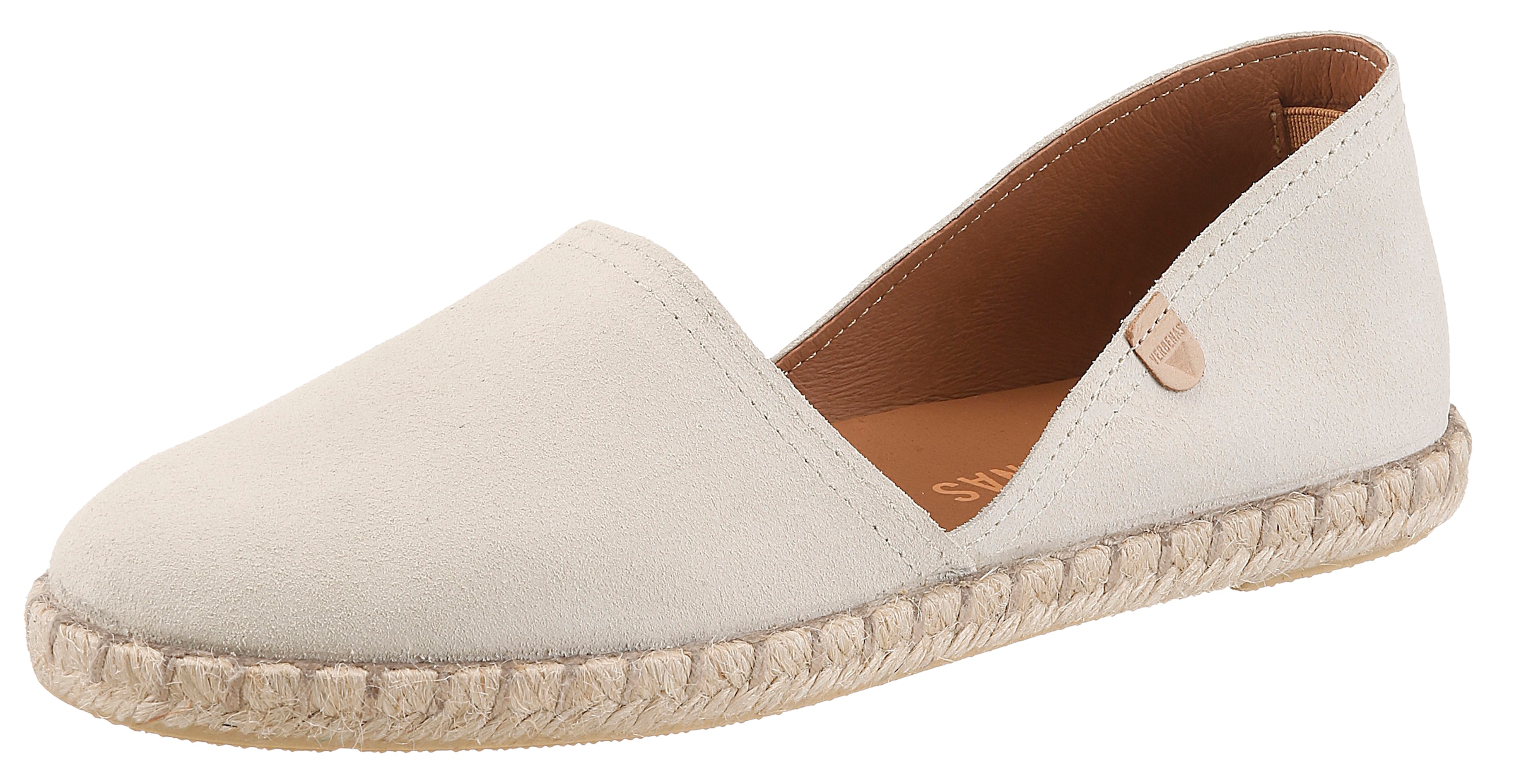 Espadrille VERBENAS, Damen, Gr. 42, weiß, Veloursleder, unifarben, Schuhe Espadrille, Strandschuh, Sommerschuh, Loafer aus Veloursleder