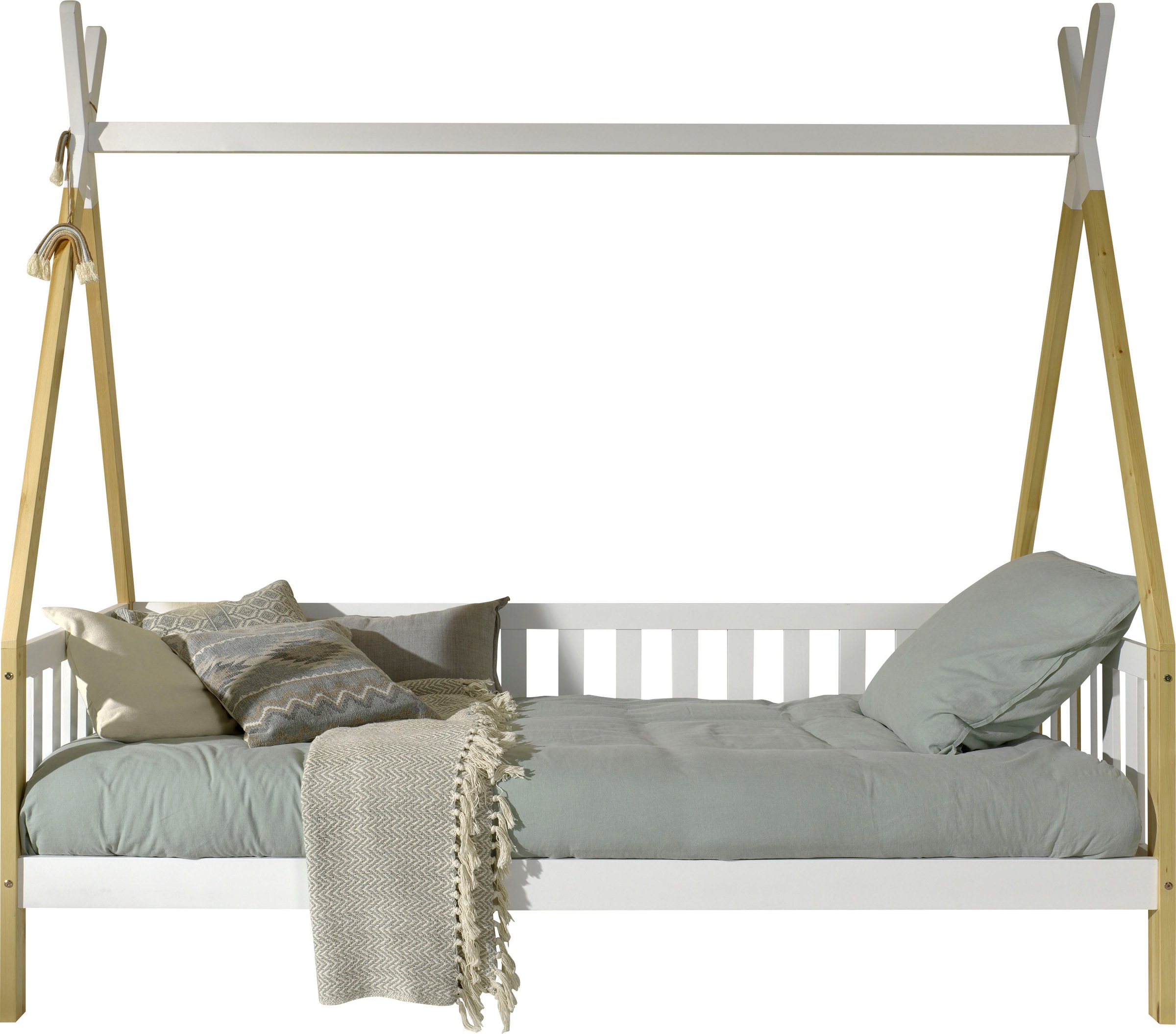 Vipack Kinderbett "Tipi, mit Querstange in Zelt-Optik, Kiefer massiv", (B/H günstig online kaufen