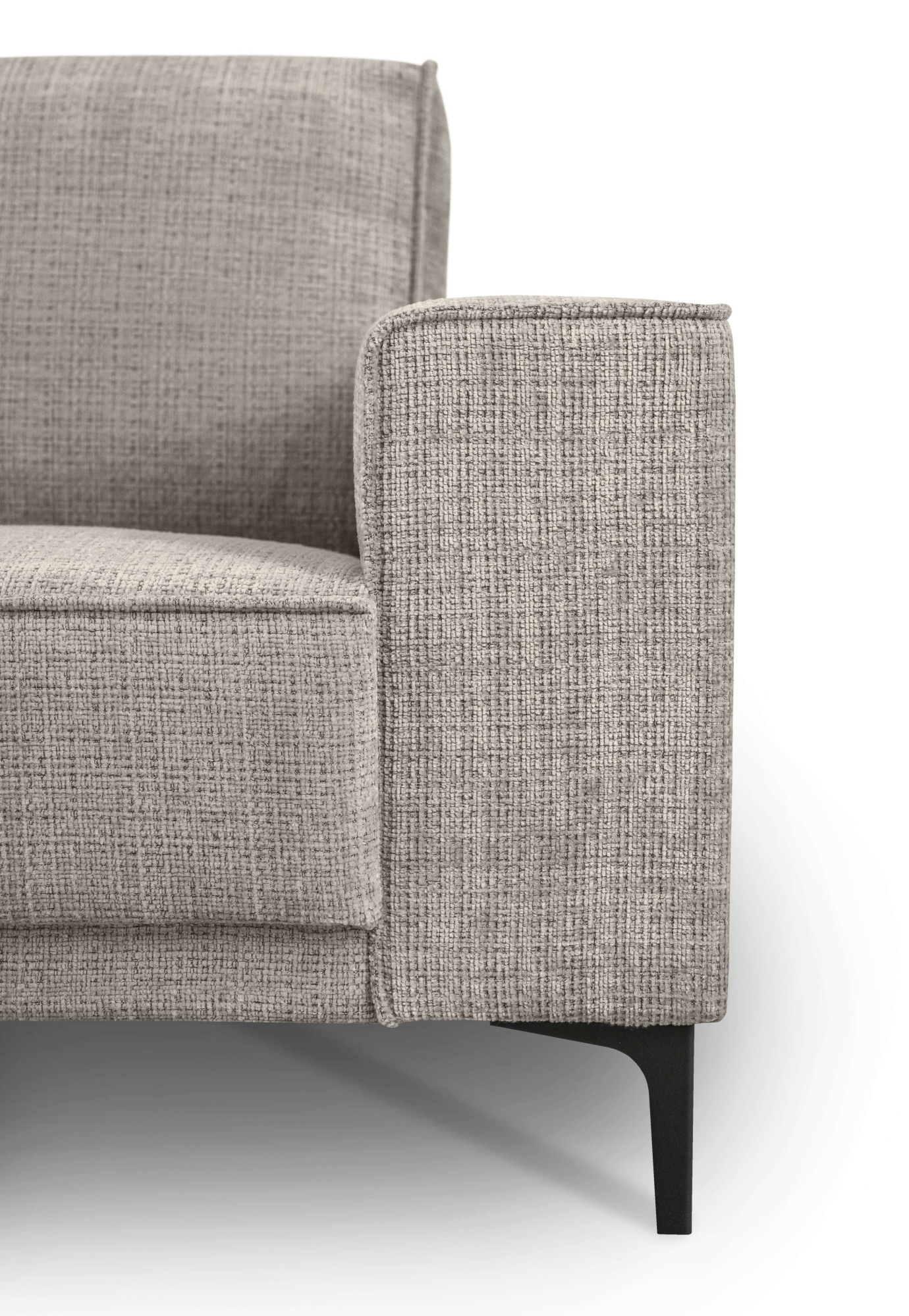 Places of Style Ecksofa »Polsterecke Oland, Struktur, Flachgewebe, Luxus-Microfaser, Boucle«, L-Form, 280 cm, Wellenunterfederung, Skandi-Design, Metallfüße