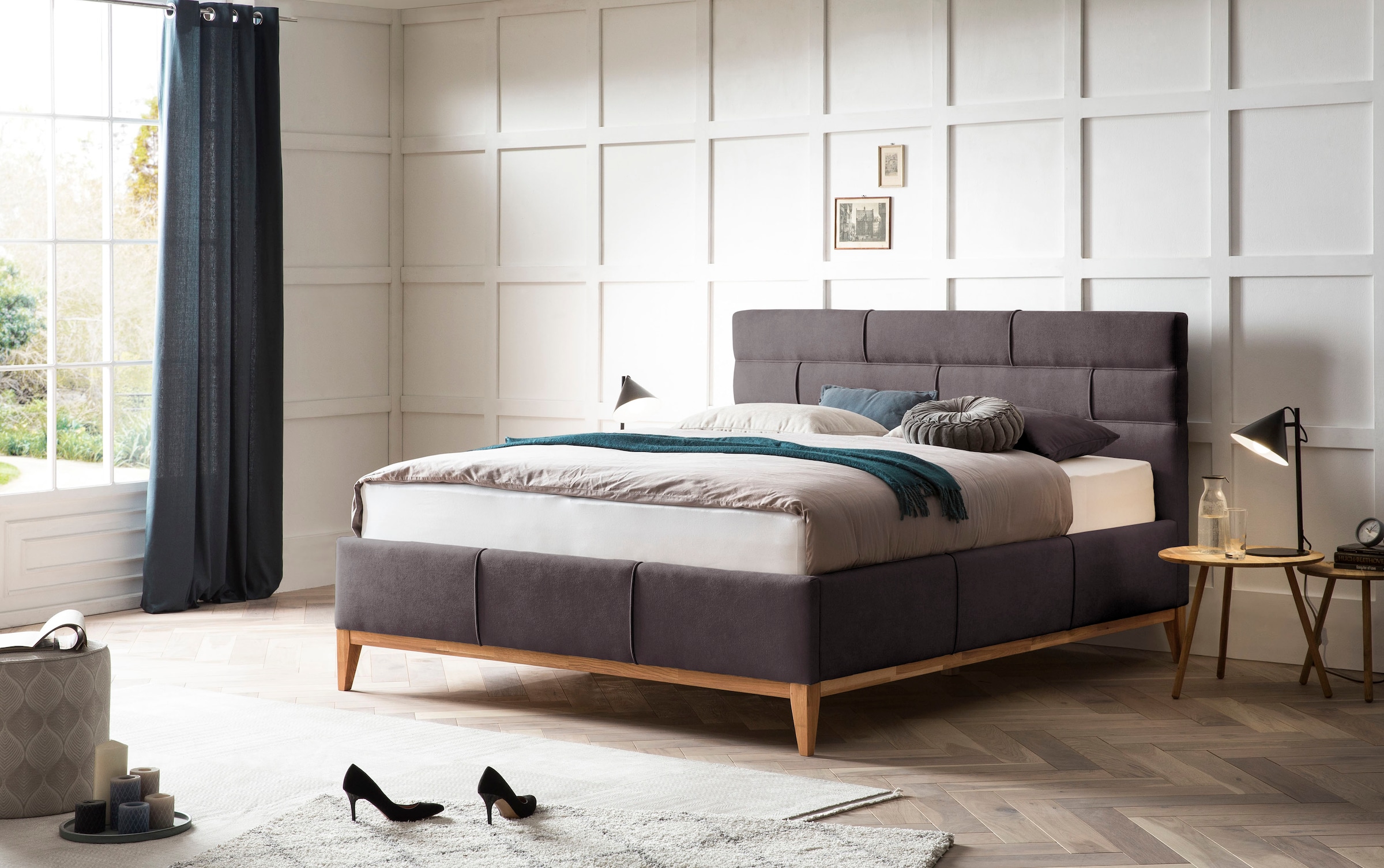 Home affaire Polsterbett "Balaine" mit Lattenrost, Bettkasten, auch mit 7-Z günstig online kaufen