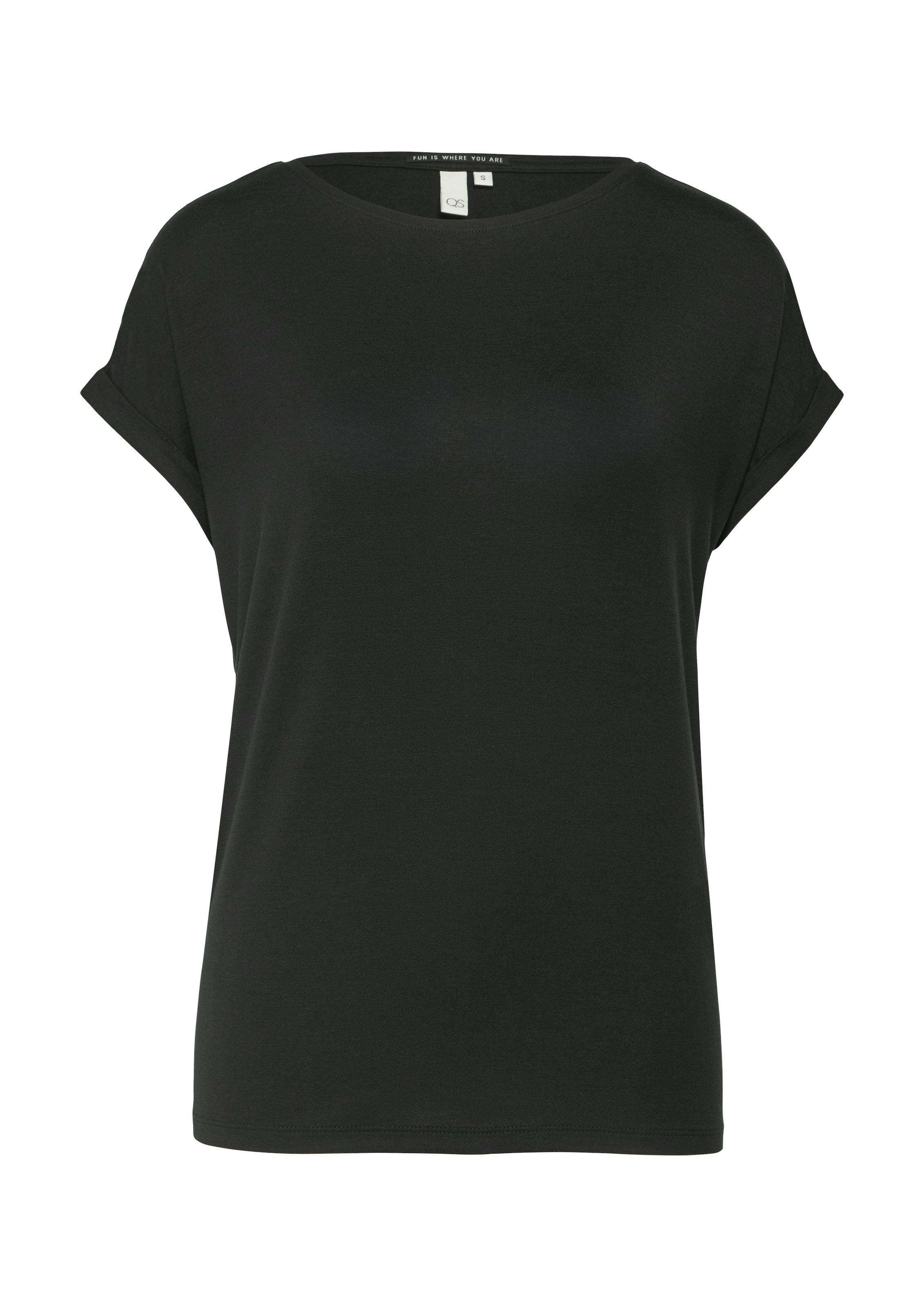 QS Kurzarmshirt, mit Ärmelaufschlag
