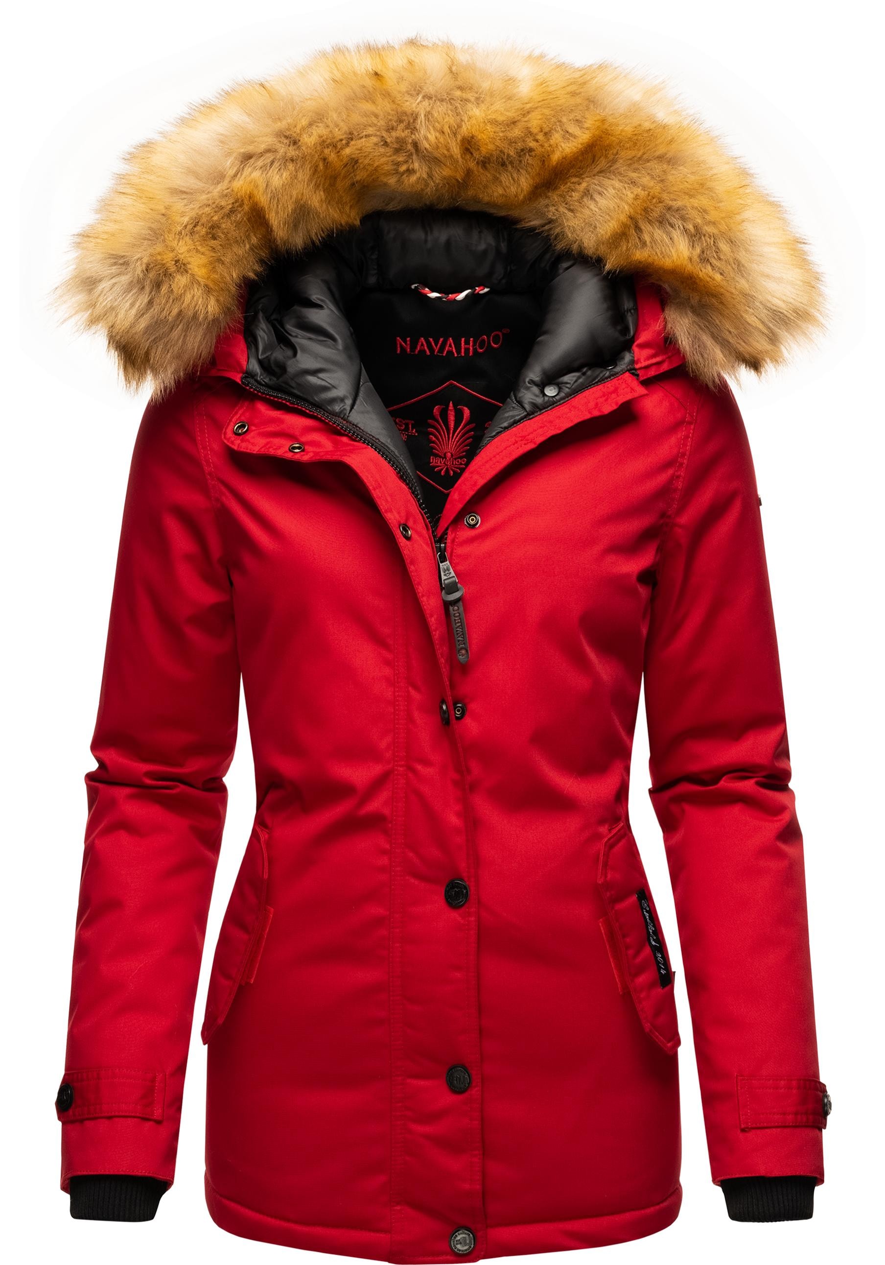 Navahoo Winterjacke "Laura", mit Kapuze, edler Parka mit Kunstfell-Kapuze günstig online kaufen